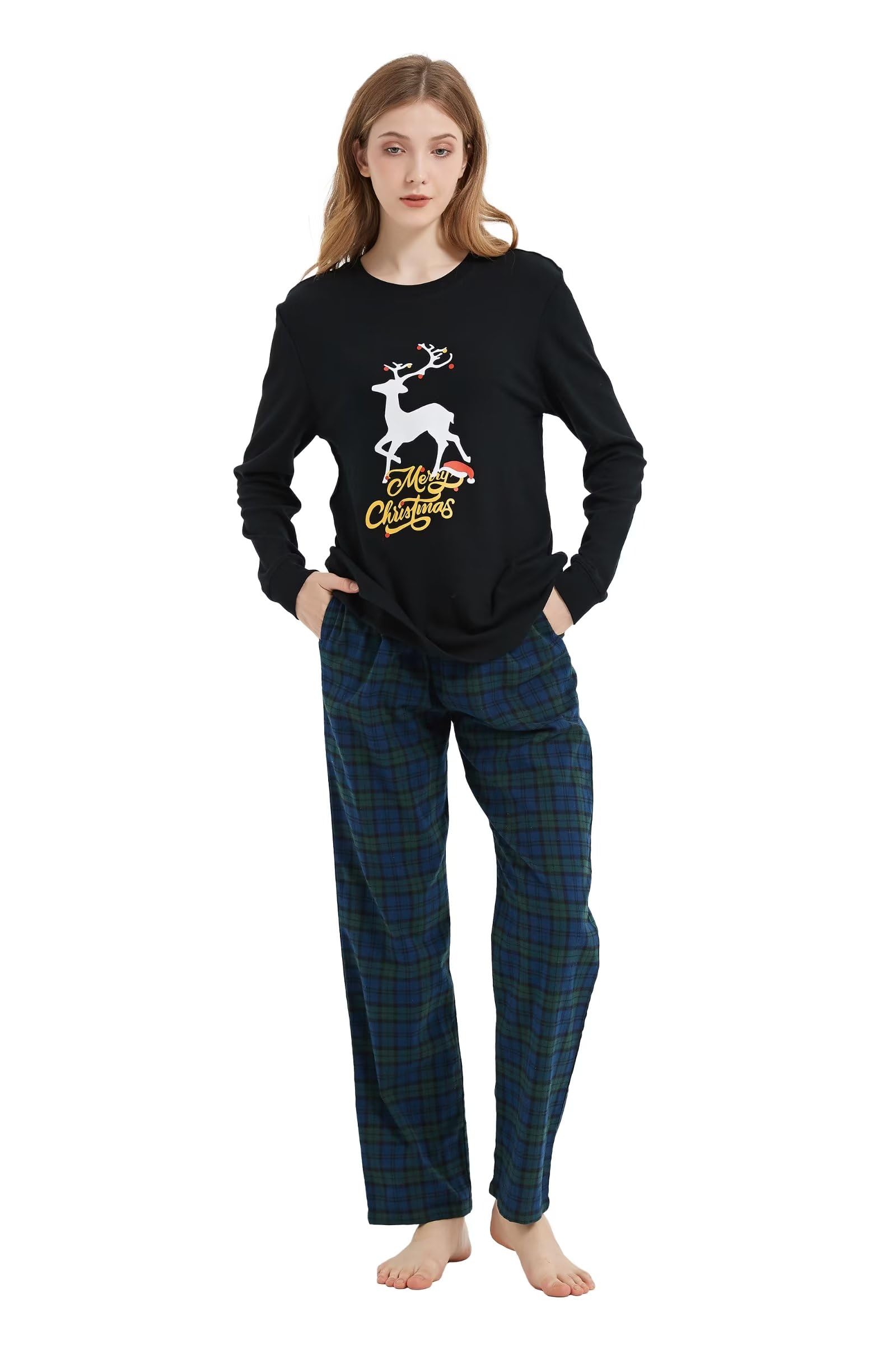 Couples Cotton Flannel Pyjamas - Blue & Green Plaid XL-image-8841ec9f-cac6-4e79-bbd4-9b8cde3d385f-115501
