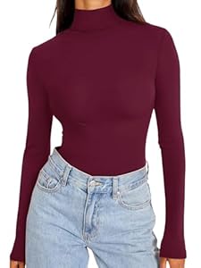 Women's Mock Neck Top - Burgundy Large-image-dcdaf546-364f-4735-8985-4fd79edab685-89113