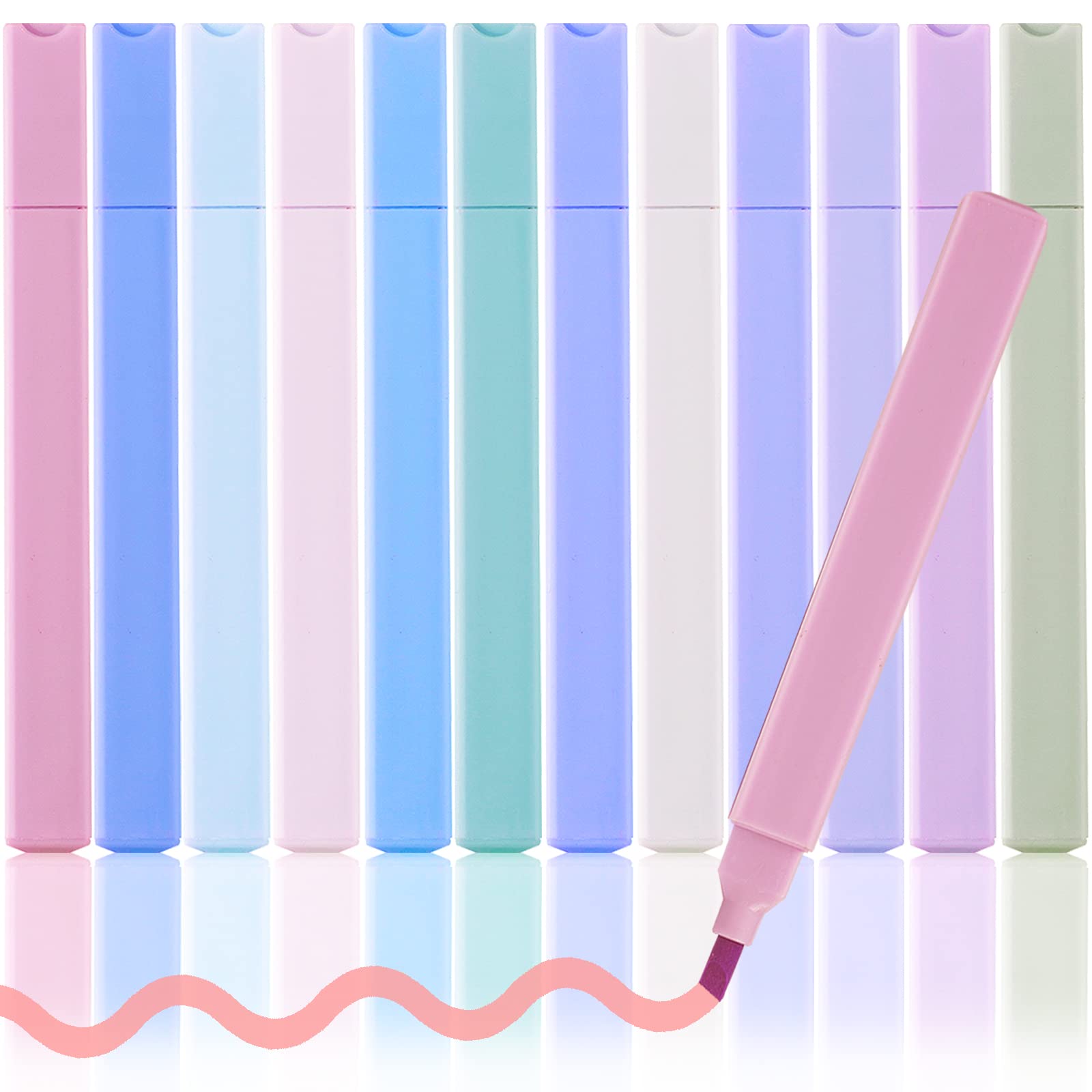 ZORRA Pack Highlighters Pens, Assorted Colours Pastel Highlighter 12-image-f9511f75-7ede-45c8-9be7-bb1229f0d044-48658