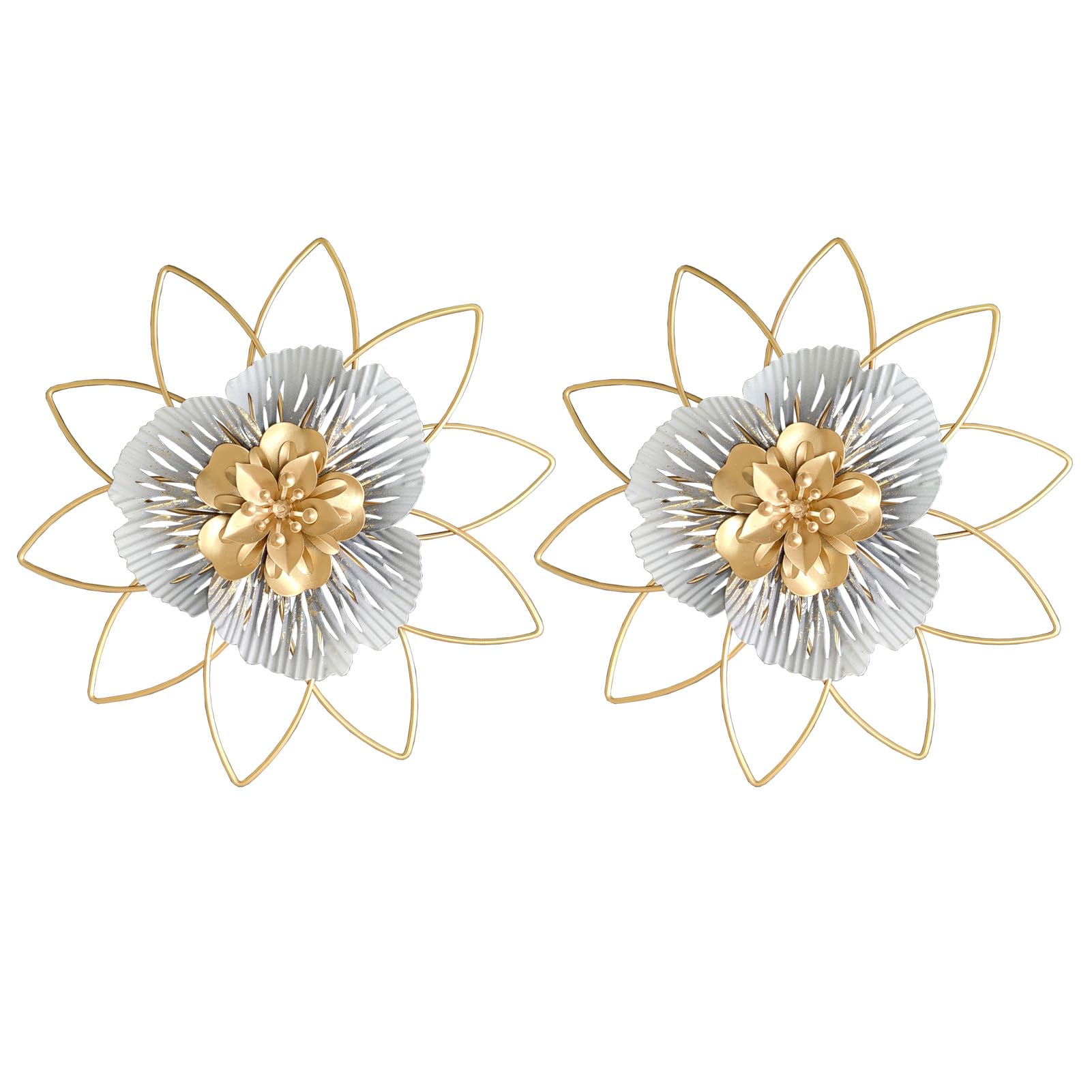 Metal Flowers Wall Art 3D Floral - Gold White Grey 2Pcs-image-abb0eebe-f122-4ee7-b0ca-5902caa2c2e7-112968