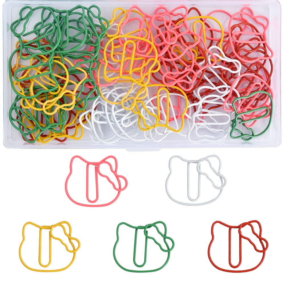 Rainbow Cat Paper Clips, Assorted Colors Cute Cat Animal Shaped 50Pcs-image-d9329b79-3acf-46fa-8410-c7403ae7c82f-61575