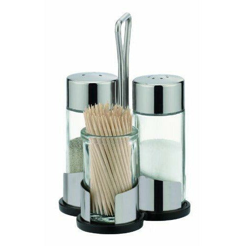 Tescoma Club Set Condimento - 5 Pezzi In Vetro E Acciaio Per Olio, Aceto, Sale E Pepe - Foto 4