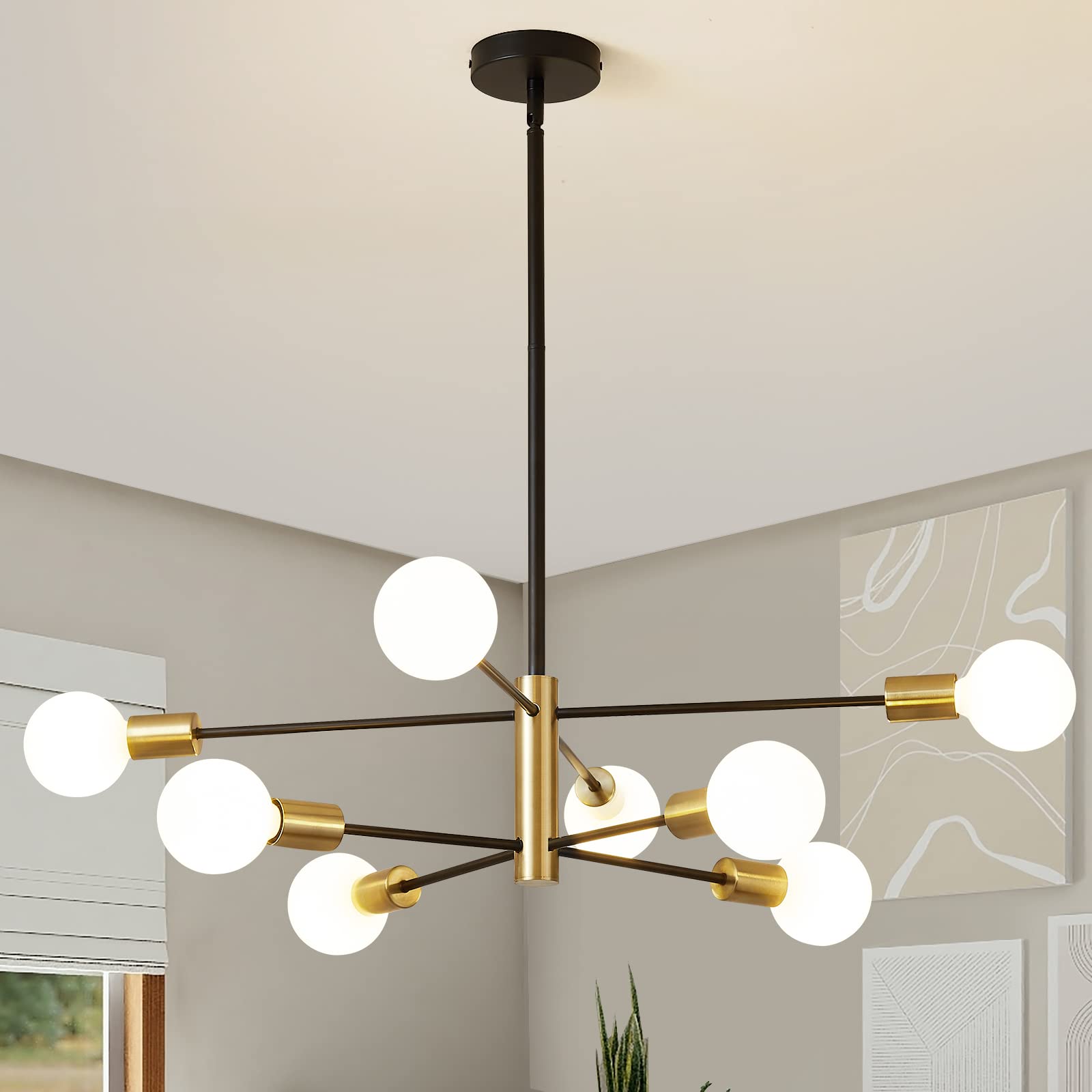Sputnik Chandelier Ceiling Light - Black & Gold 8-Light-image-43bb6dc6-ff7e-4d11-94c4-03fb7e1c721d-89624