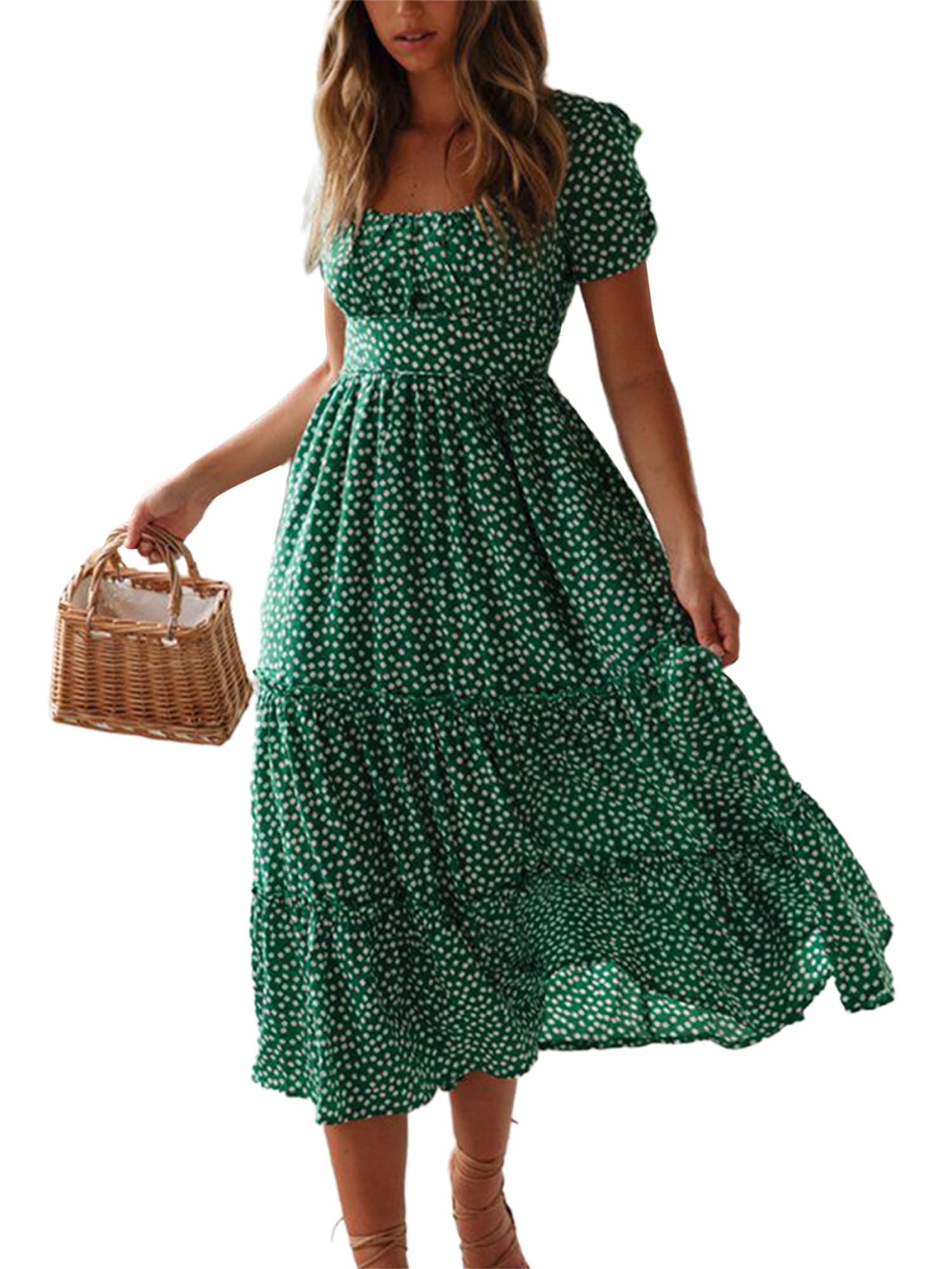 Women's Floral Midi Dress - Green XXL-image-7f19ec5e-8622-4588-9858-eee753e9a03e-115675