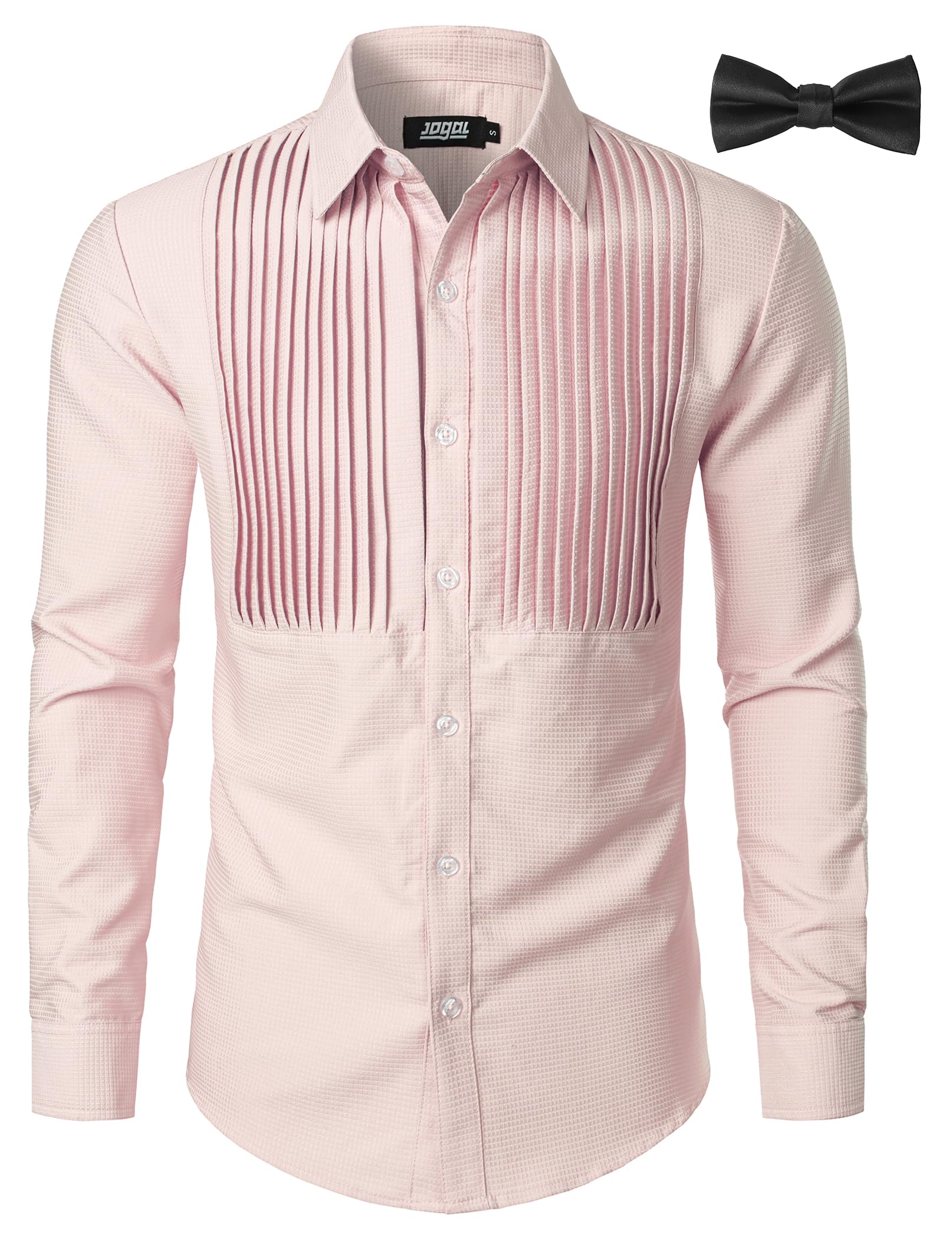 Men's Tuxedo Dress Shirt with Bow Tie - Pink Medium-image-7dff810e-7c24-4fb3-9f9b-3a3084cce727-93680