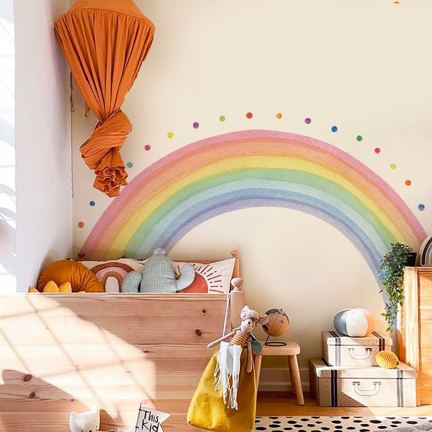 Half Rainbow Wall Stickers + Polka Dots - Multicolour 63x56.69in-image-dcc1afc3-c780-483e-8df1-d1c73fbf2946-95498