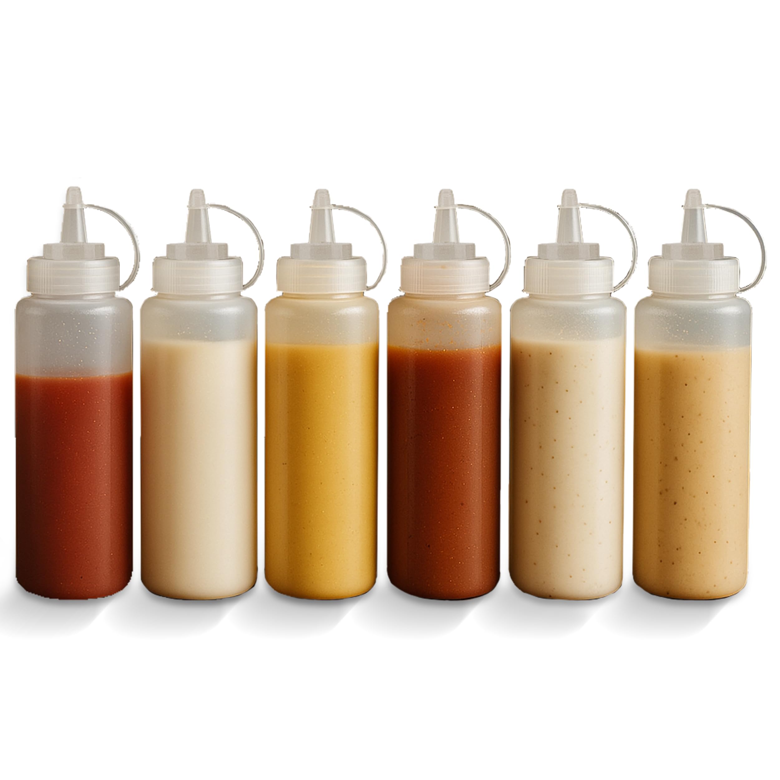 6 Pcs 24 Oz Clear Plastic Squeeze Bottle Set for Condiments - Ideal for Ketchup, Mustard, Sauces-image-3aaf32e7-39c5-4057-ad7e-5468023b77bc-53361