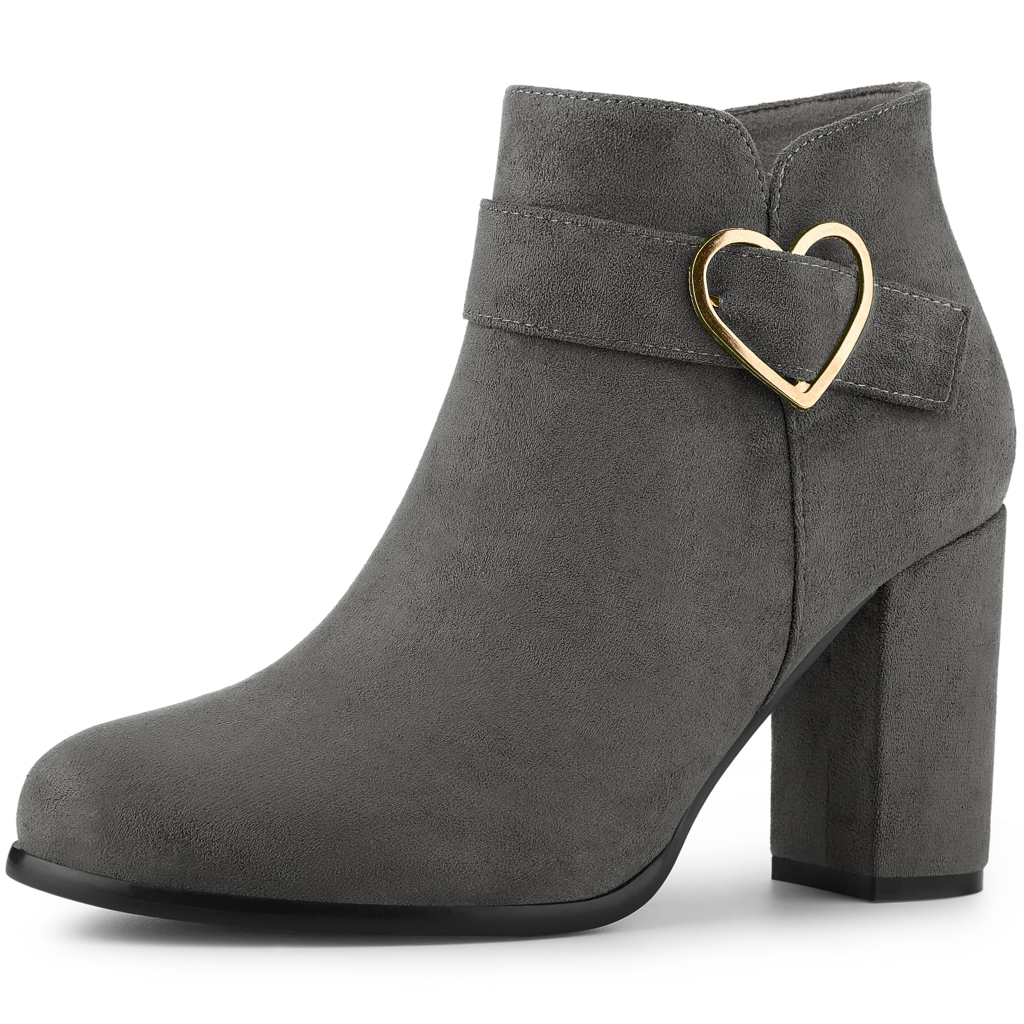 Women's Chunky Heel Ankle Boots - Grey UK 5-image-67c9a384-a5d2-48d4-bb38-c9aff6c685a3-99964