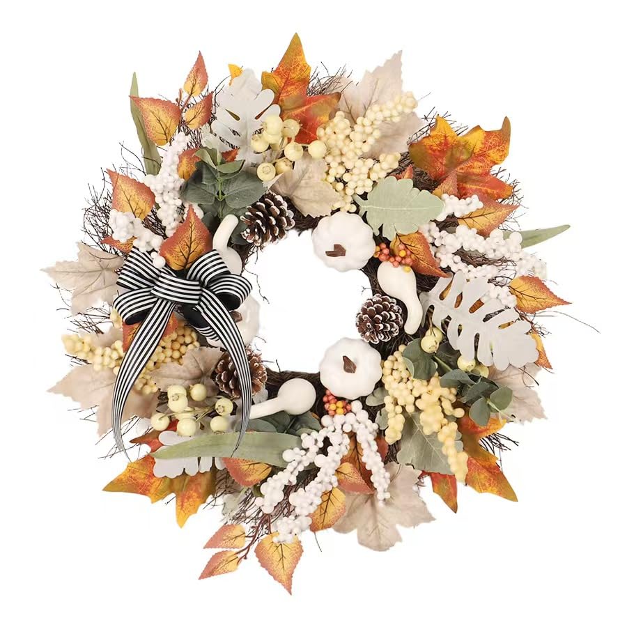 Autumn Wreath with Pumpkins - Orange D45CM-image-2afcc5d7-e2ae-4f62-8eaa-e70a476bad17-119697