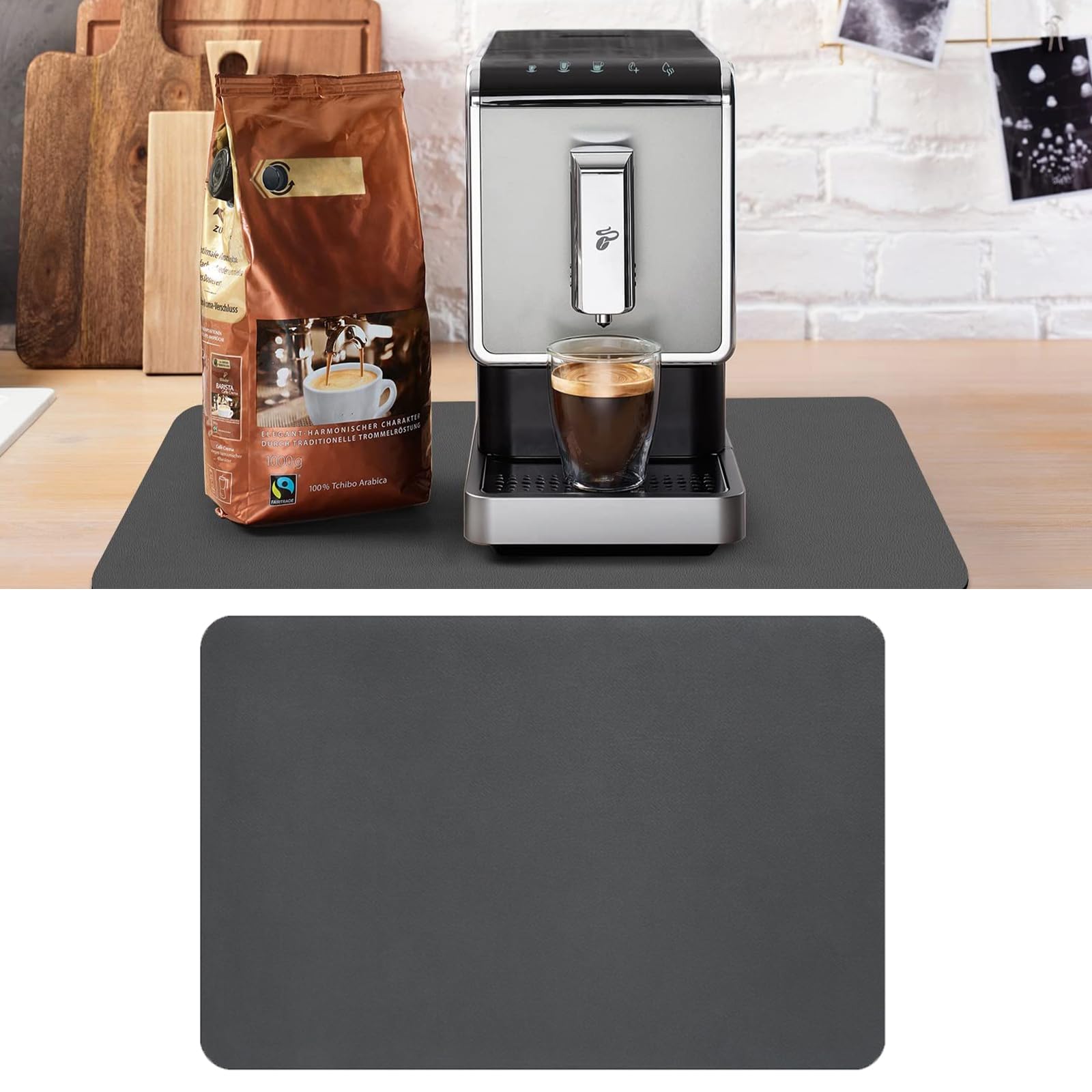 Absorbent Non-Slip Dish Drainer Mat 30x40cm for Tableware & Coffee Makers, Dark Grey-image-aa2e84d7-6ffe-4a68-bc70-dce219d5470f-65747