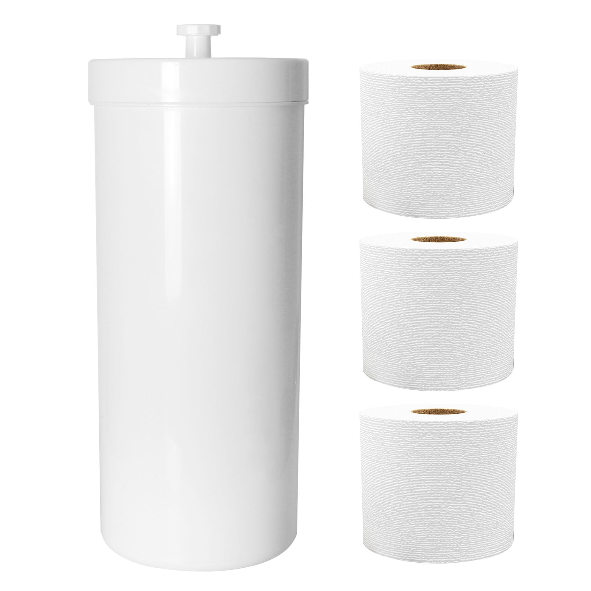 Toilet Paper Holder Stand - White Plastic with Lid-image-873c826f-4362-42fe-a7f9-8a95f0cb3547-84681