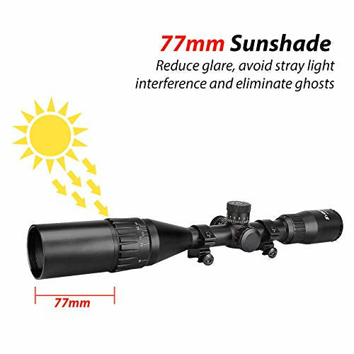Svbony SV177 Cannocchiale 3-12x44 AO – Reticolo Illuminato Rosso/Verde, Impermeabile E Antiappannamento Per Montatura Picatinny 20mm