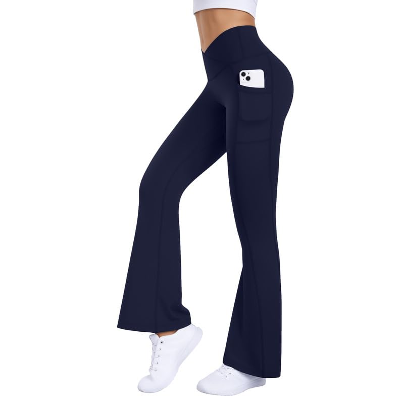 Women's Bootcut Yoga Pants - Navy Blue S-image-b21b1bce-3188-4741-9af4-ae7aa98e219a-77032