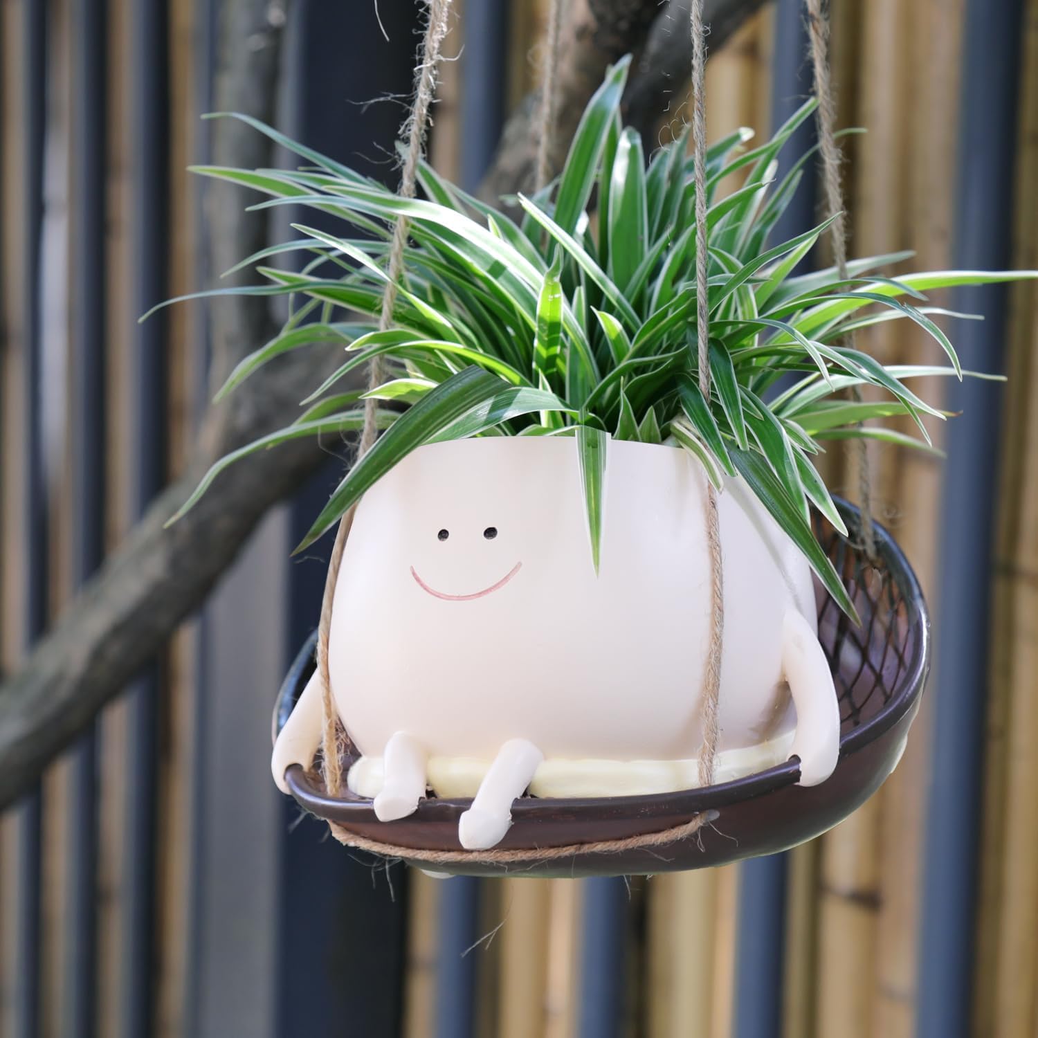 Azazaza Swing Face Planter Pot, In Chair Hanging Plant Pots 3.34-image-81676c1c-b3a4-4950-b392-985cdbdb3a77-54831