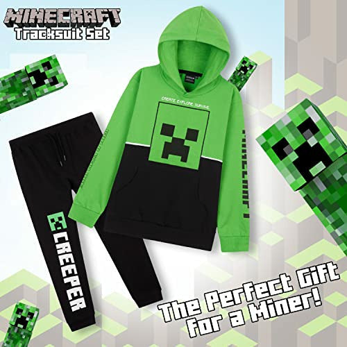 Get Trend Minecraft Badjas voor jongens & tieners, fleece badjas met capuchon, Creeper loungewear nachtkleding, gamercadeaus voor jongens, 13-14 jaar