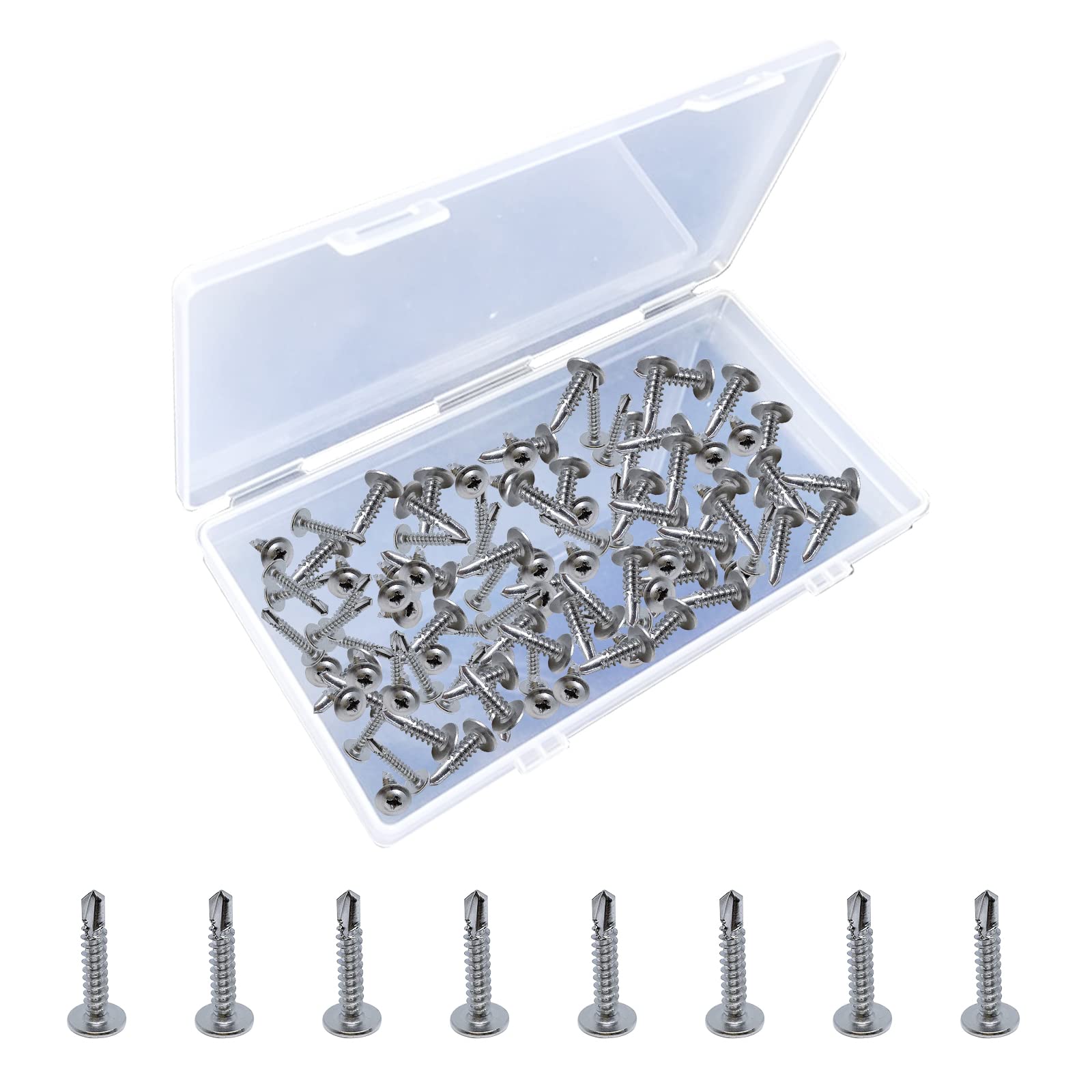 150-Pack Black Self Tapping Screws #8 X 3/4" – Phillips Truss Head For Metal, Wood, Plastic – Self Drilling Sheet Metal Screws - View #7