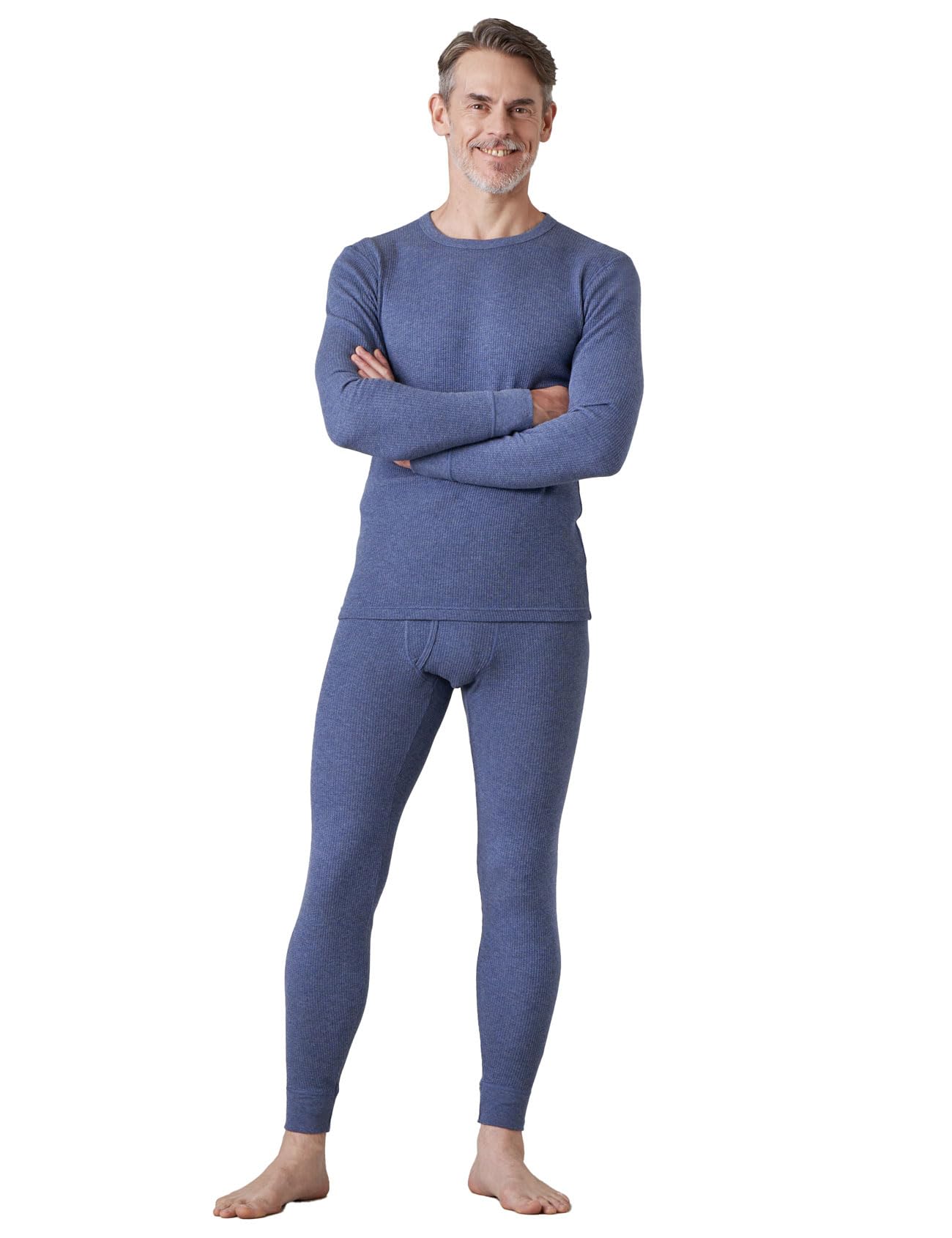 Men's Waffle Thermal Underwear Set - Heather Blue S-image-37523817-17e0-46c6-8032-90c98a55a628-94868