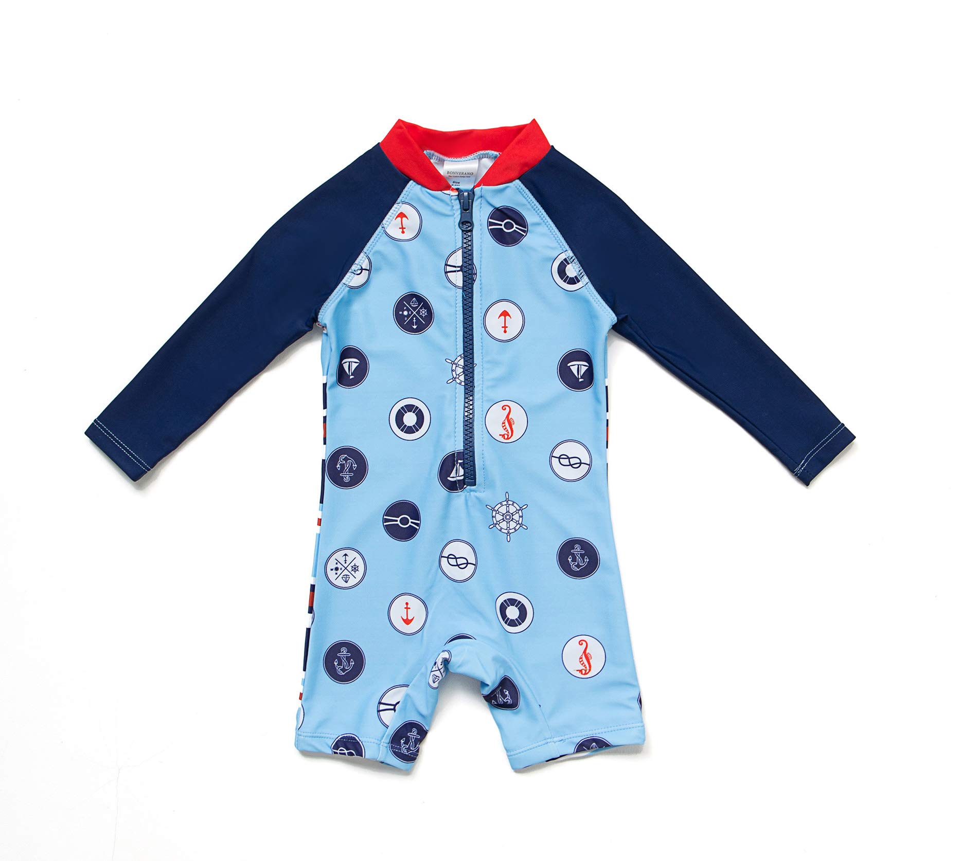 Baby Boys Sunsuit with Sun Hat - Blue 3-6 Months-image-ce746500-9116-43ed-b6a9-b563d63e7557-86809