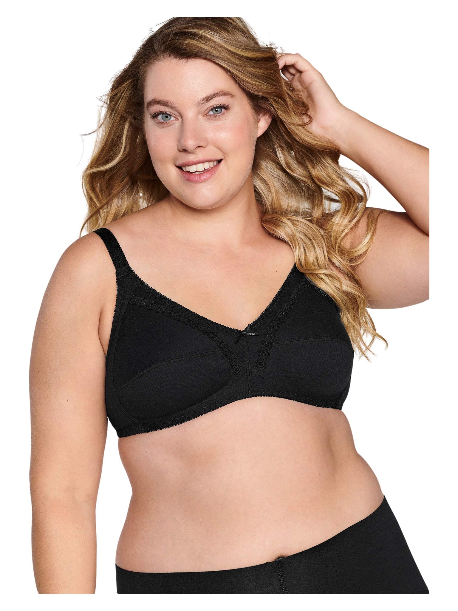 Naturana Women's Karine 100% Cotton Non-Wired Bra, Black, Size 40B-image-fbb33b8b-1771-4aec-b7d0-86077fa1947d-47593