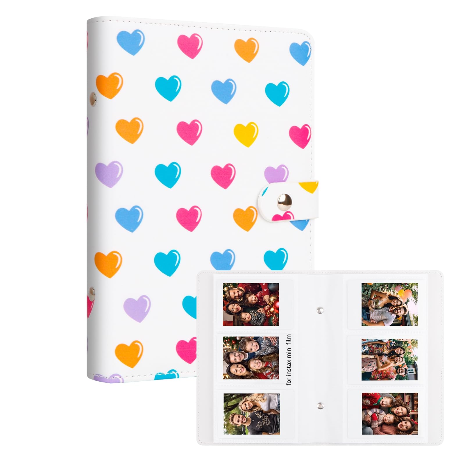 Portable 156-Pocket Mini Photo Album for Fujifilm Instax, Polaroid Snap & SocialMatic Cameras - White