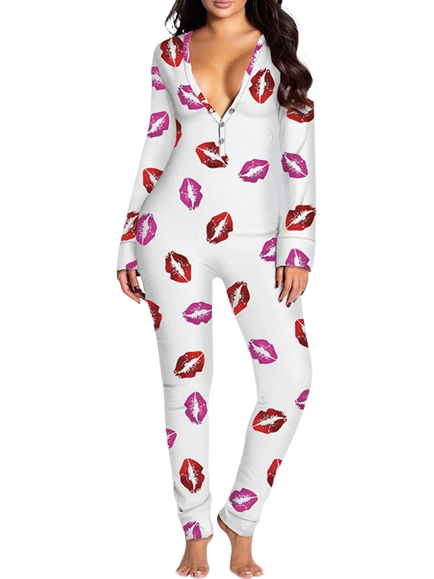 Women's Long Sleeve Jumpsuit Pajamas - White Lip S-image-faa7aedd-f244-4508-aed4-6c988c019ca2-96544