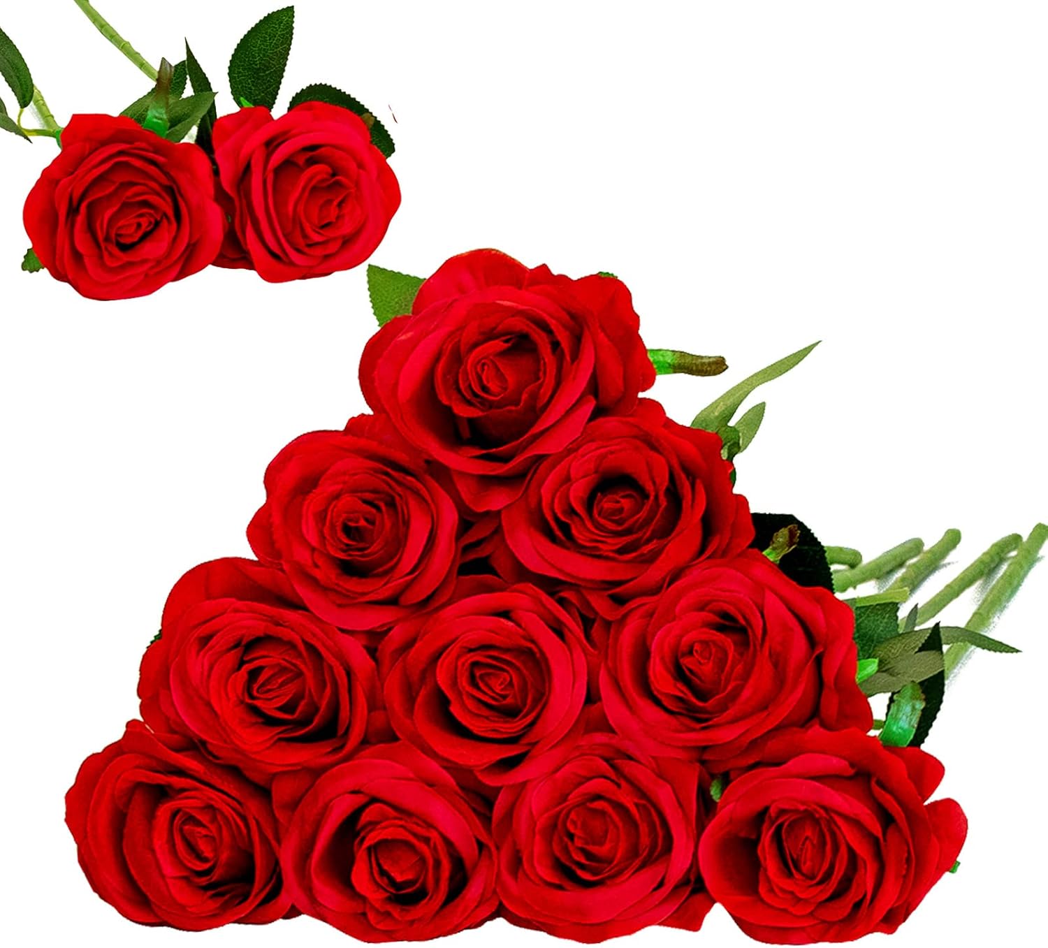 Artificial Roses Bouquet 12 Stems - Red 20 Inch-image-e6ef5bcf-b81a-4522-a0d0-8b9af42c55fc-96166