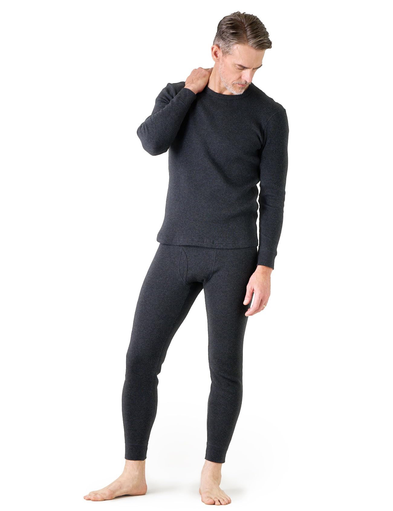 Men's Waffle Thermal Underwear Set - Dark Heather Grey XL-image-b60f9611-75dd-43db-8233-185b4546e807-94874