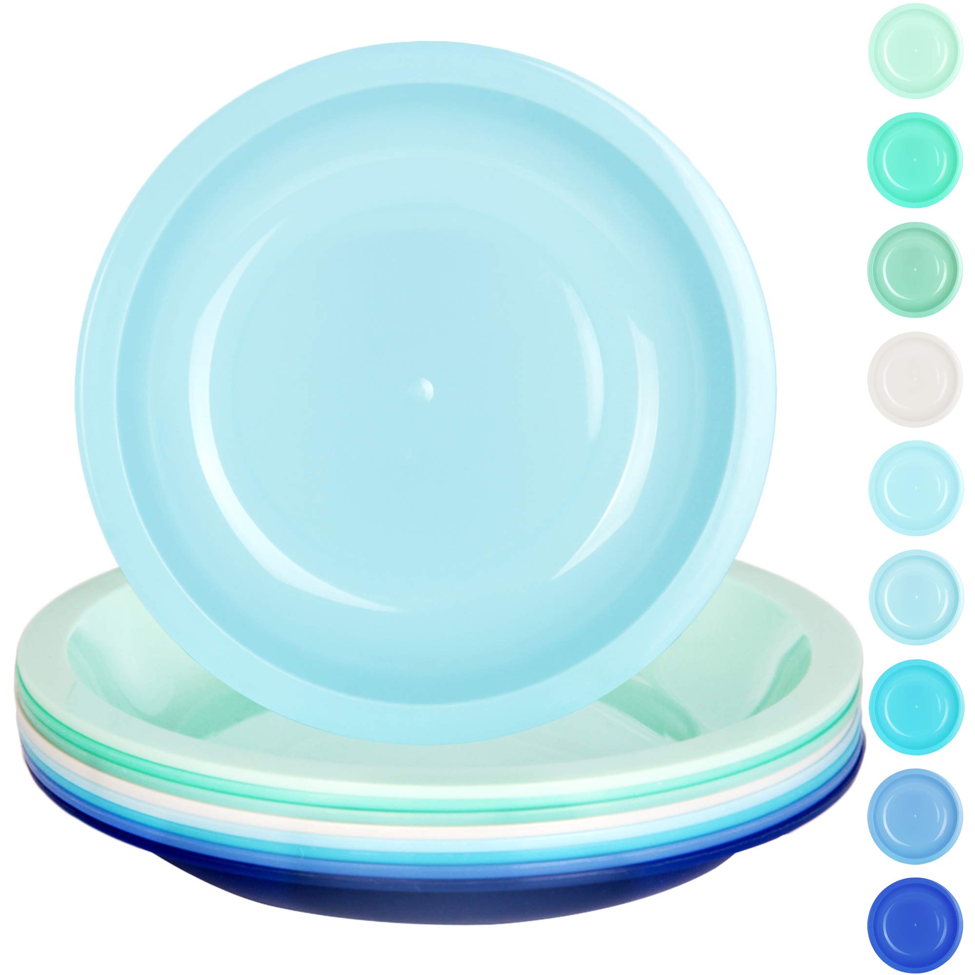 7.5" Assorted Colour BPA-Free Plastic Plates Set of 9 - Microwave & Dishwasher Safe-image-ef966a4c-bc2b-4882-94c5-bb9a6fc46ac9-60089