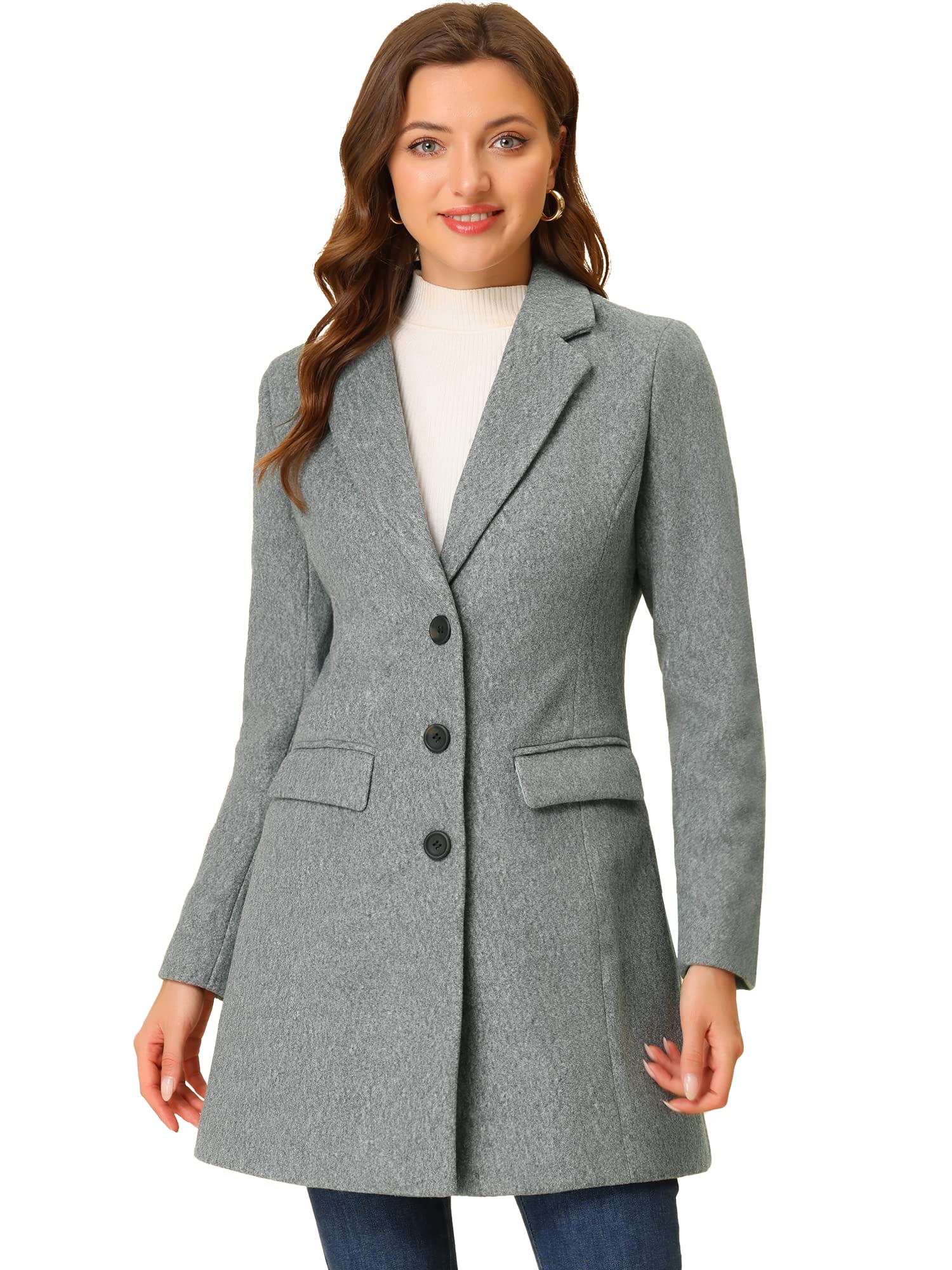 Women's Winter Coat Single Breasted - Light Grey S-image-8b2c0fbc-922b-4e97-9203-5b8bc4ea11f7-102084
