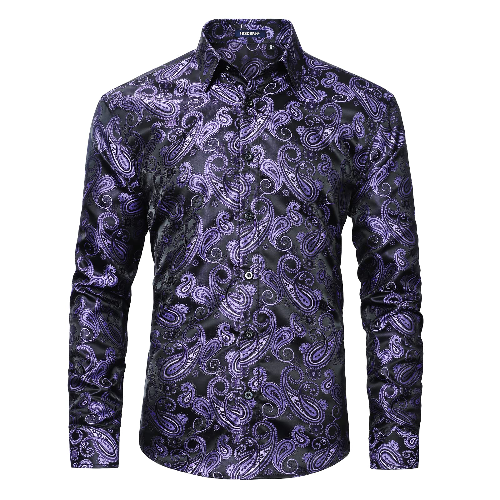 Men's Paisley Silk Dress Shirt - Purple XXL-image-f4a1f655-cb80-49b8-a87e-5b06bca149a3-102562