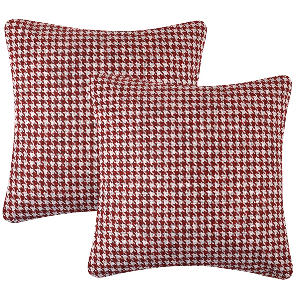 Yeiotsy Houndstooth Cushion Covers for Sofa 2pcs (18 X 18 Inches, Red)-image-9f369f40-81ec-43ba-ba3e-d861d53cde59-61476