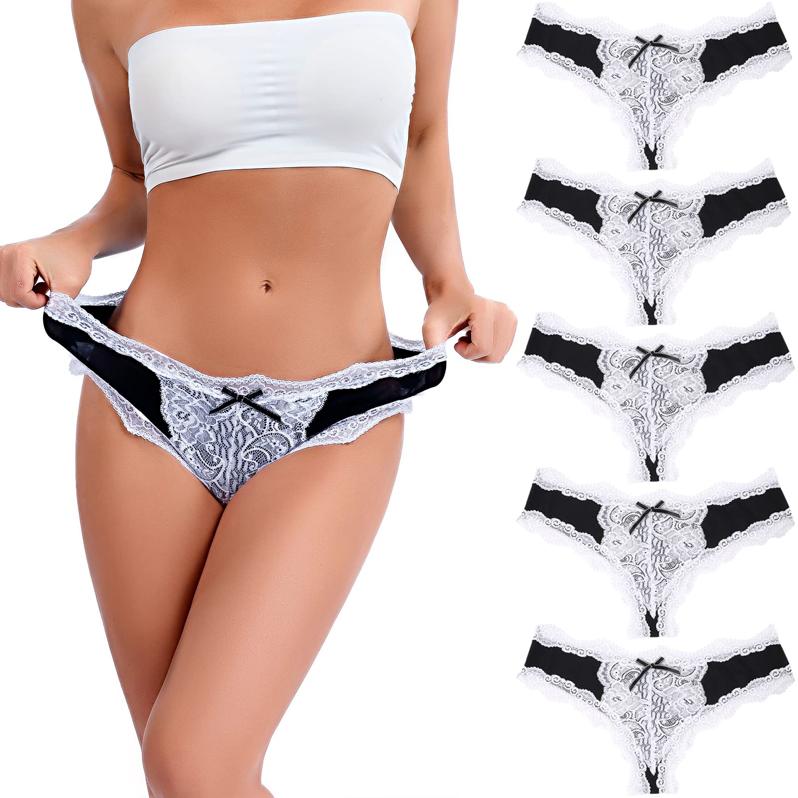 Women's Lace Thongs 5 Pack - Black 12-14-image-b507f112-10c7-4f28-90b2-19dca28741f0-108198
