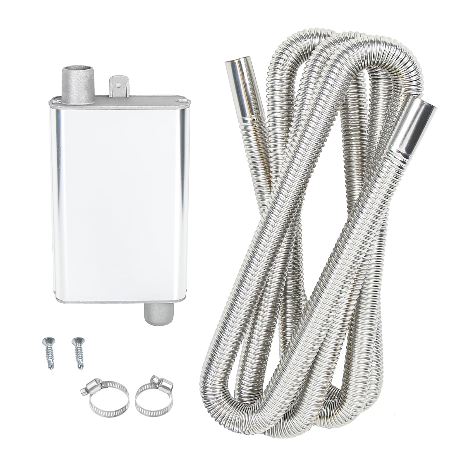 Diesel Heater Muffler with 3m Hose - Silver 20cm-image-1f3c4acd-004b-451d-be53-39a396543feb-107320