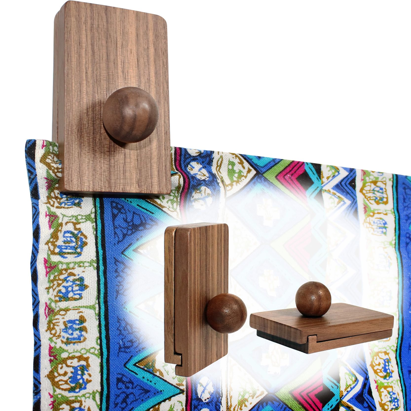 Quilt Hanging Clips - Tapestry Wall Mount Clamps, Walnut Wood for Blanket Display, Home Décor Bargain-image-a8a122e6-b17c-4a18-8544-e1273e7be123-66367