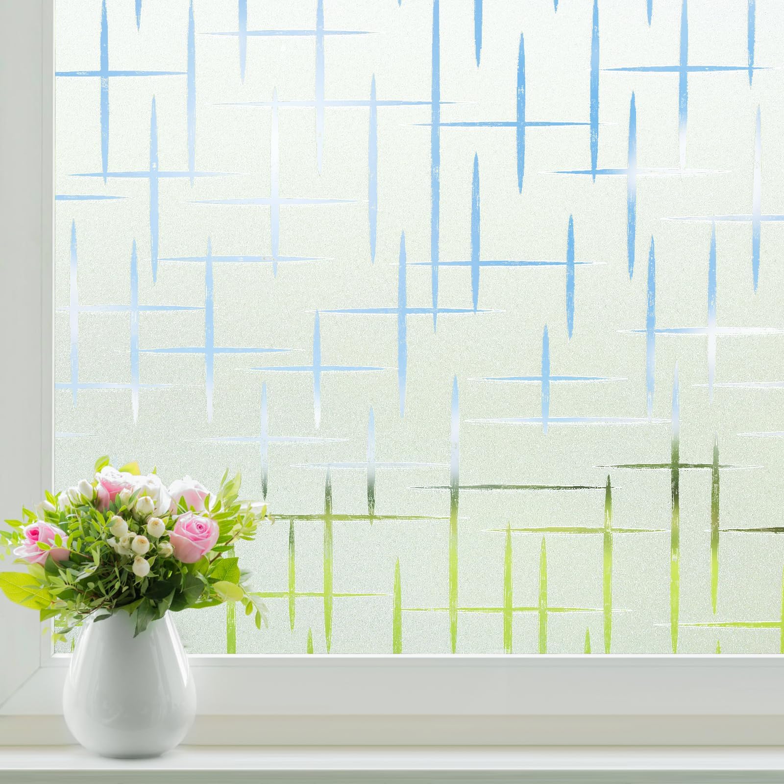 Frosted Window Film No Glue - Cross Star 90x300 cm-image-98365496-0613-42b5-b806-c4abd7843ee4-102700