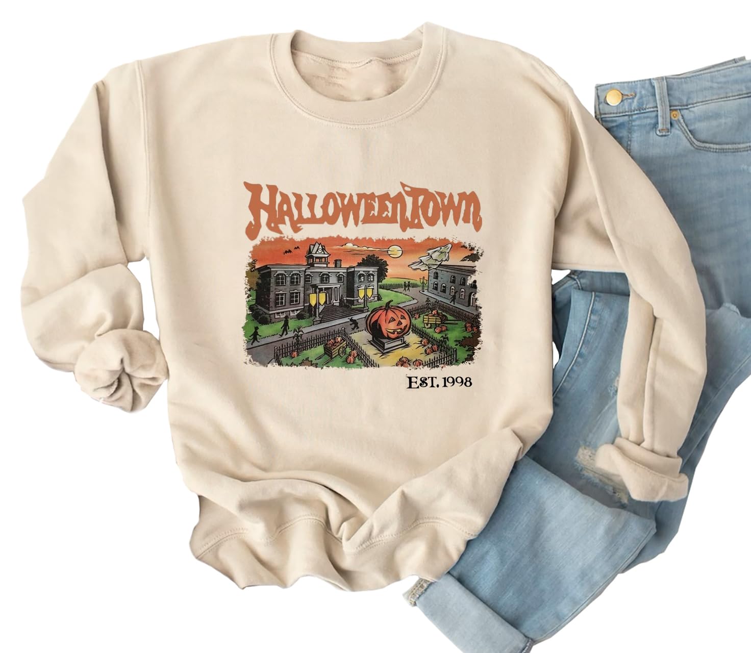 Women's Halloween Sweatshirt - Beige M-image-c31bc945-70d0-43e3-b263-87a1cead4818-118994