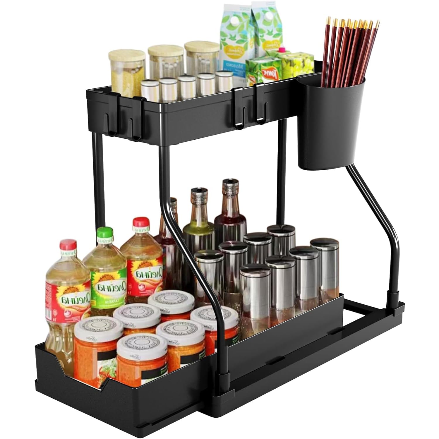 SURPRIZON Under Sink Cabinet Organizer, Tier Under 2 (Black 1)-image-b2f1ab70-cb12-4c9d-8e77-08c7aacbe3da-55635