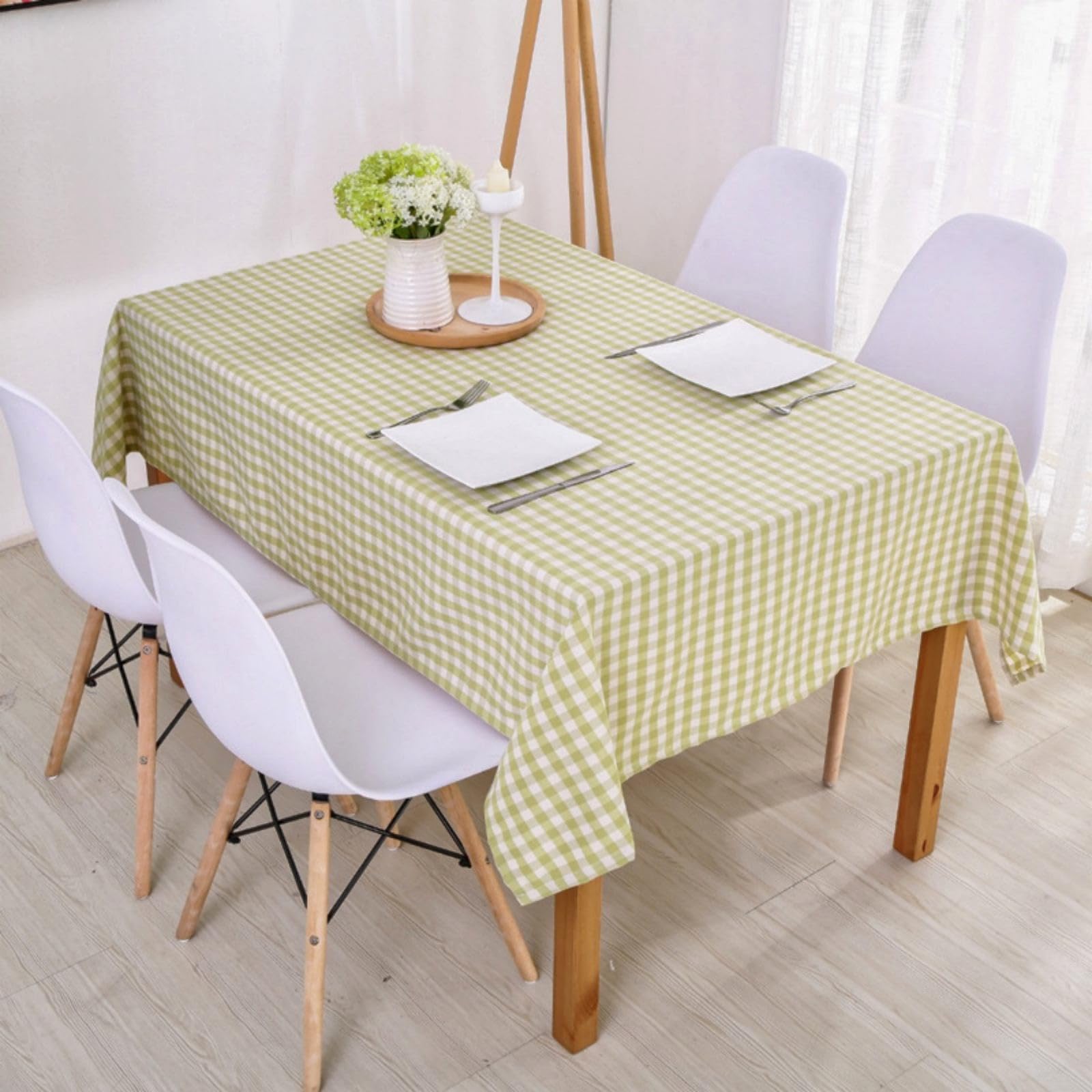 Plaid Tablecloth - Light Green 140x220cm