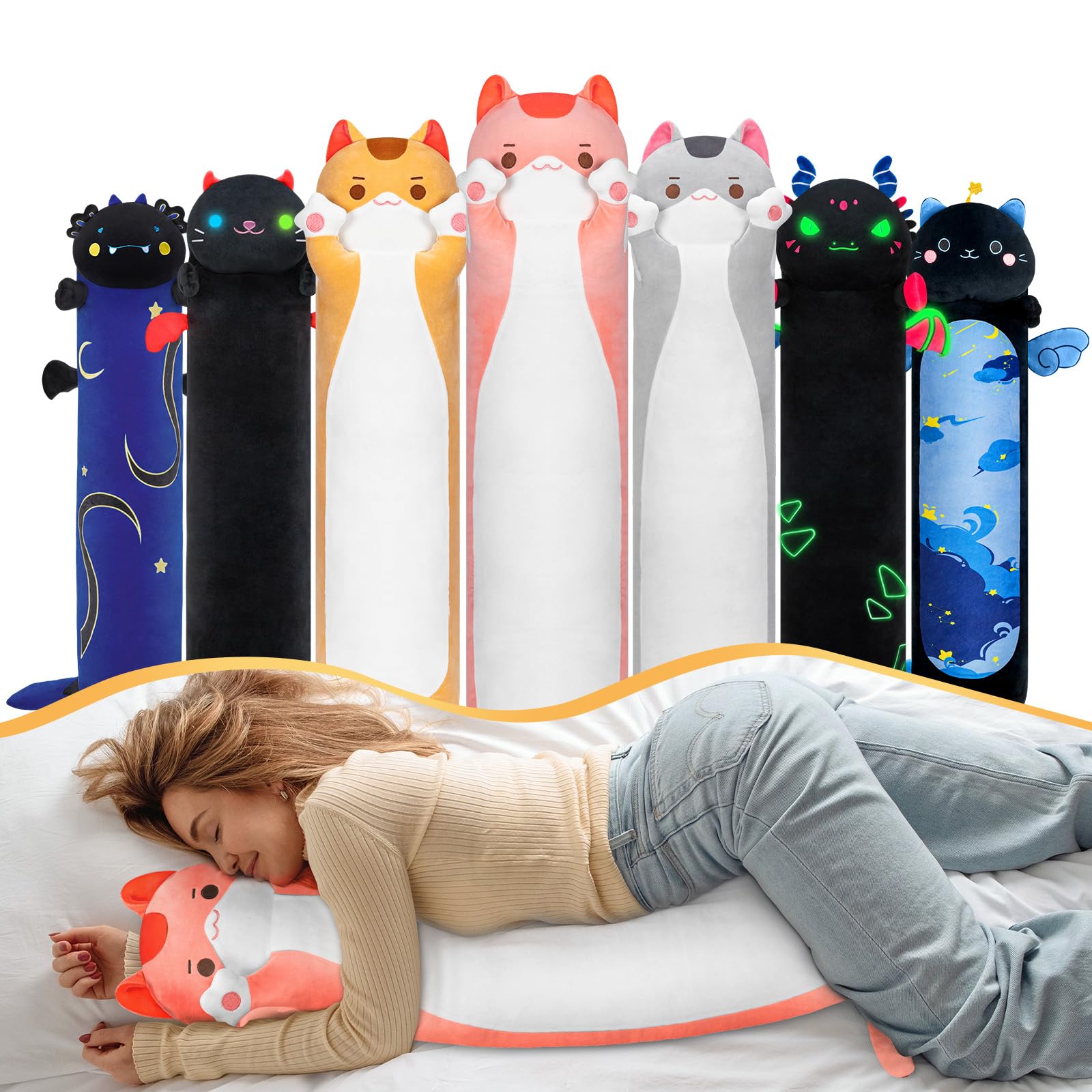 Long Cat Plush Pillow - 44in Pink-image-b4d9f1e1-1cdc-4f41-b68b-4542b3ae20b4-84207