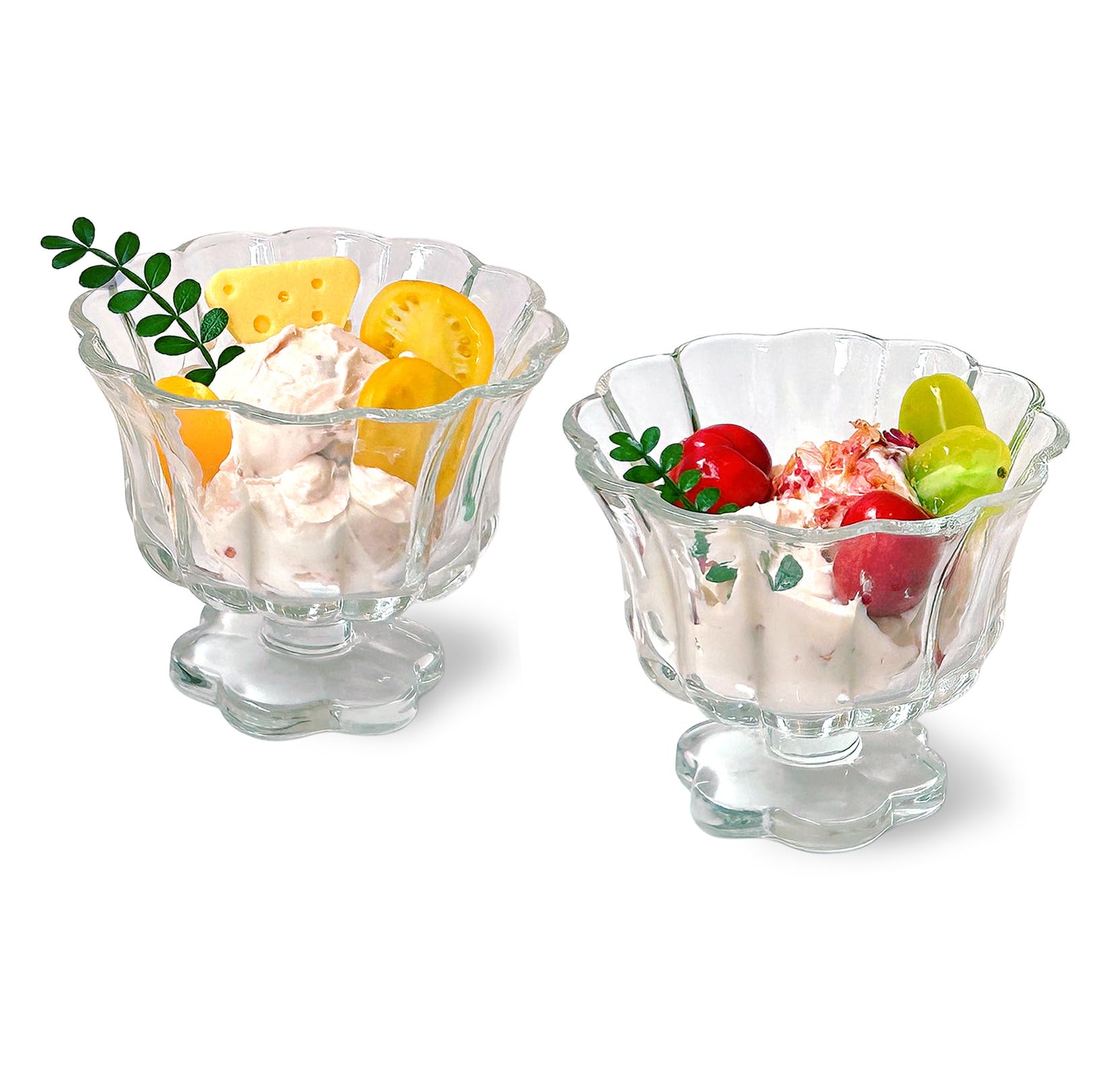 Ice Cream Bowls Set Petal Design - Transparent Medium-image-4ae79894-b82e-471c-9053-c9db088fd3b8-110263