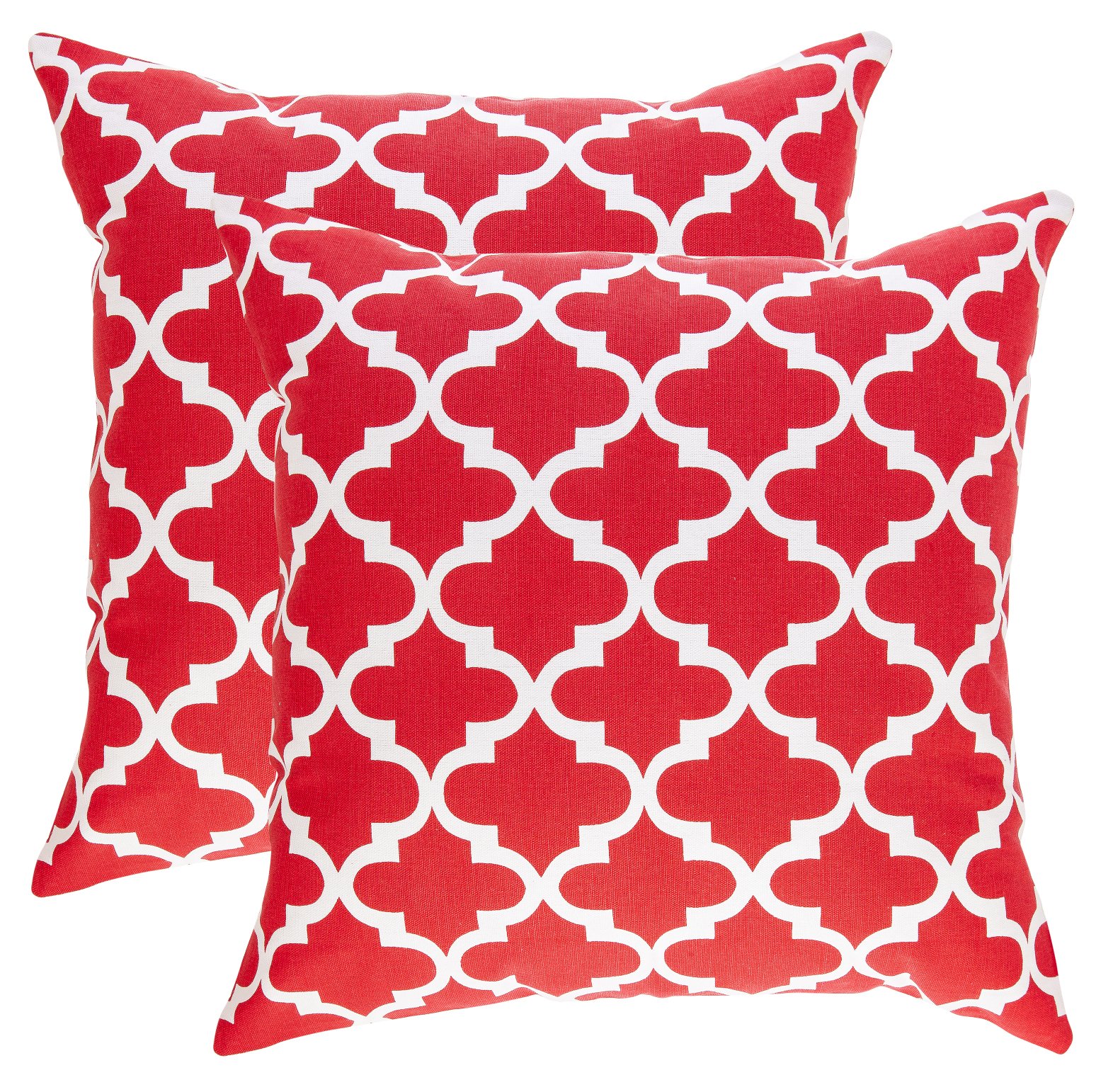Cotton Canvas Cushion Covers Set of 2 - Red 45 x 45 cm-image-dd732ffc-24d5-4d36-82c7-2c44b8ce9562-115205