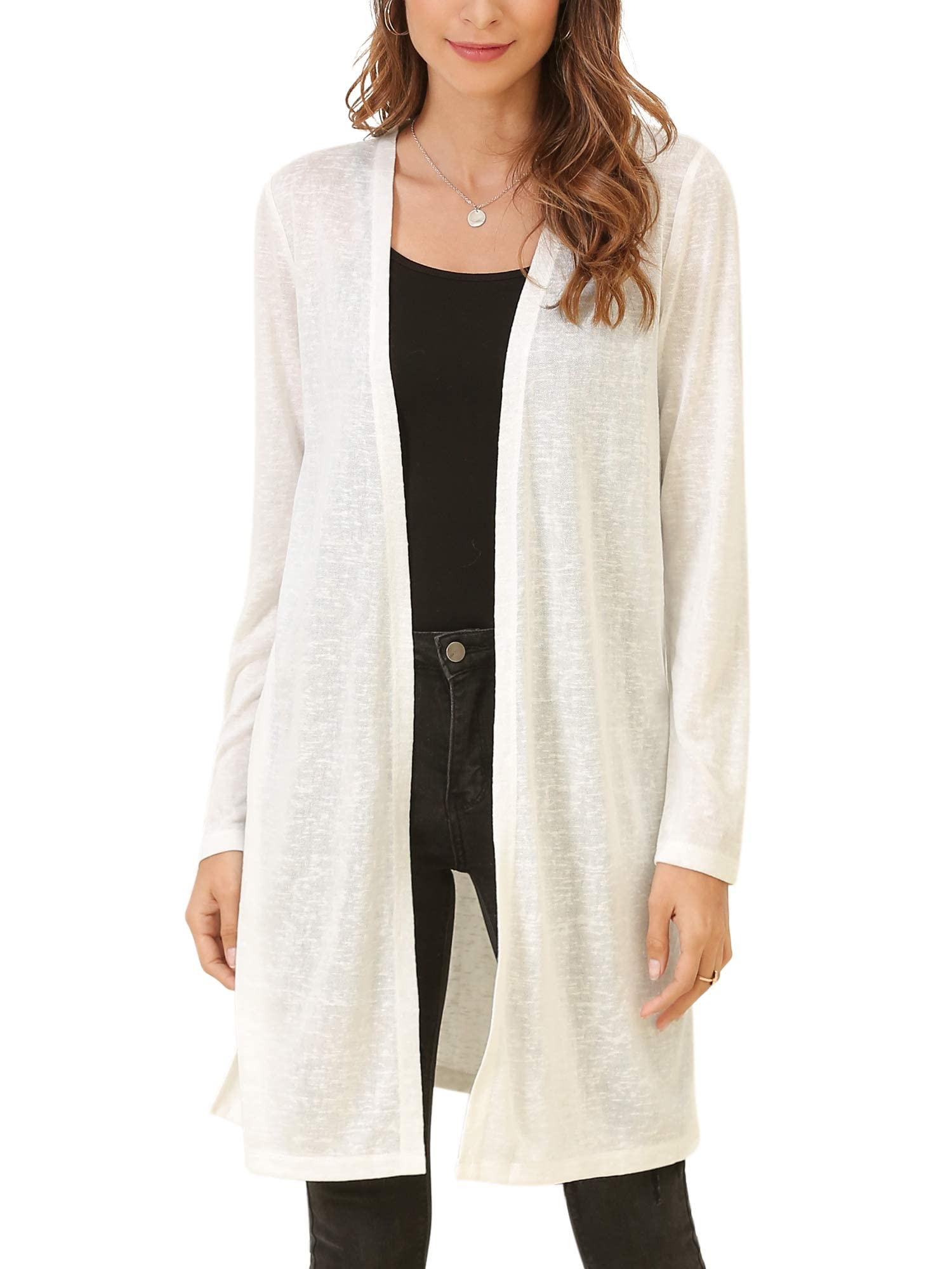 Lightweight Open Front Cardigan - White XL-image-c6755900-7e79-4527-b450-1cb81f34b2f1-88673