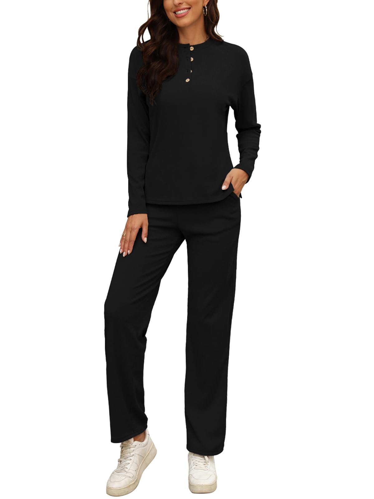 Women's Two Piece Lounge Wear Set - Black M-image-a0df591e-f29f-4225-8f11-e8cb760436cf-102575