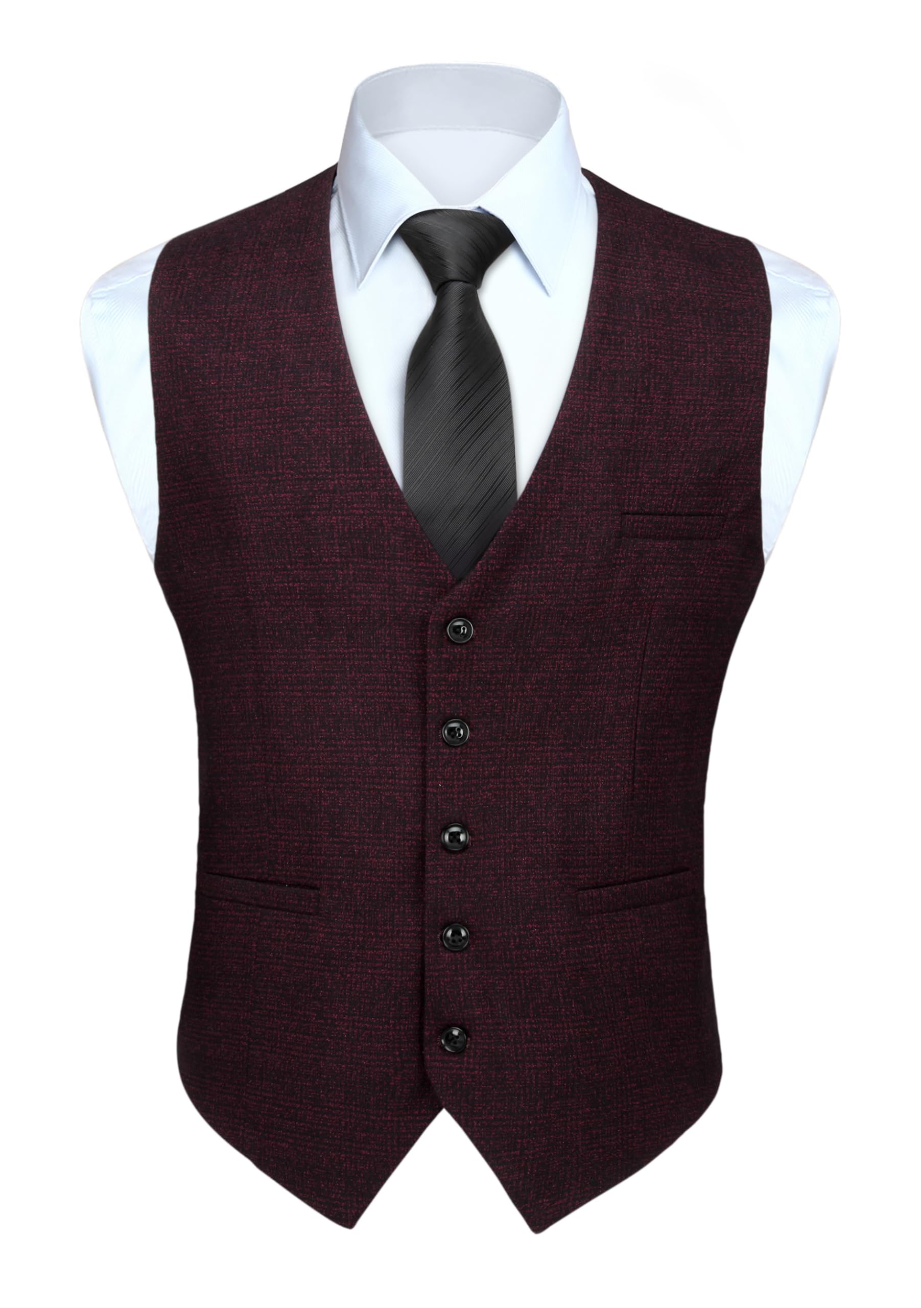Men's Plaid Waistcoat - Burgundy 3XL-image-b60ac3d9-c4ce-4a18-8a14-611510f7e456-103459