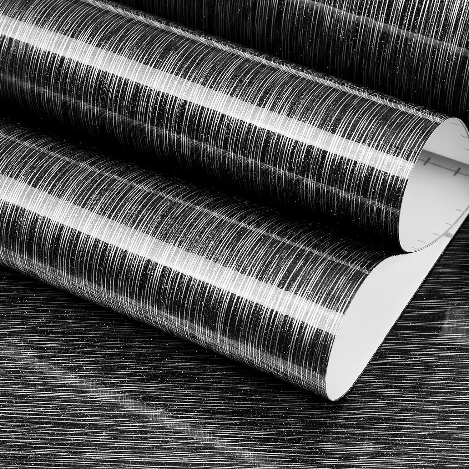 Peel & Stick Vinyl Wrap - Black Silver Metallic 60x500cm-image-6492cb41-77d3-42cc-b44a-8be585c20744-91432