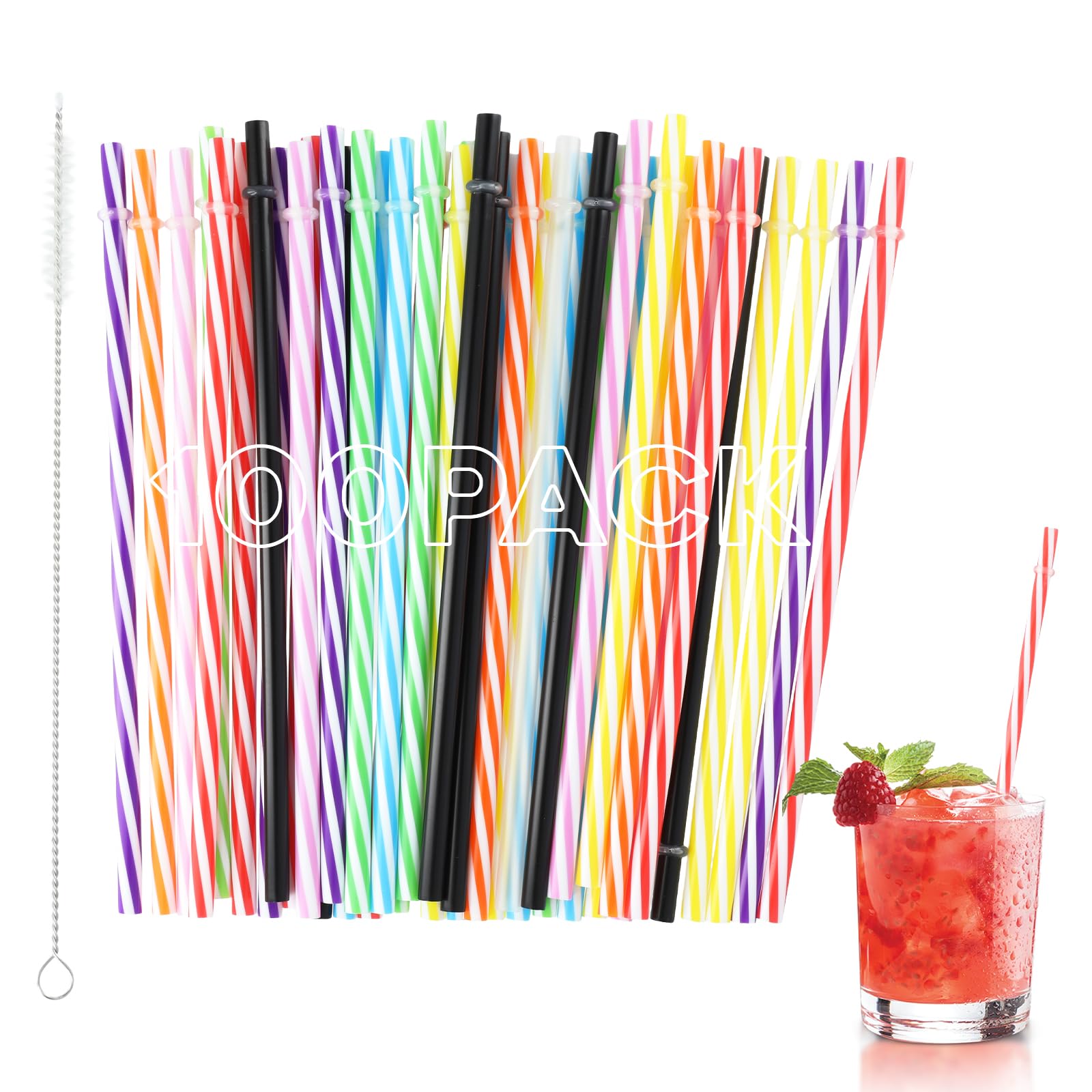 Reusable Plastic Straws 100Pcs - Multicolour 23cm-image-f3f314fa-4cbd-442a-856e-efd5836a4d2b-110416