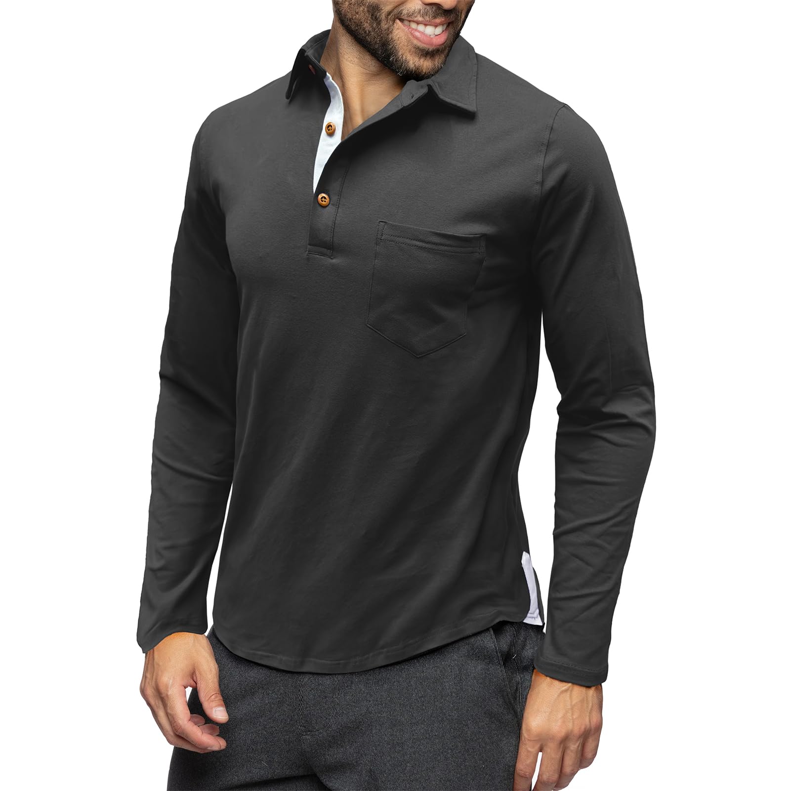 Men's Long Sleeve Polo Shirt - Black L-image-a5d75c23-d17a-4cfc-aeff-f7e2b767e6b8-88384