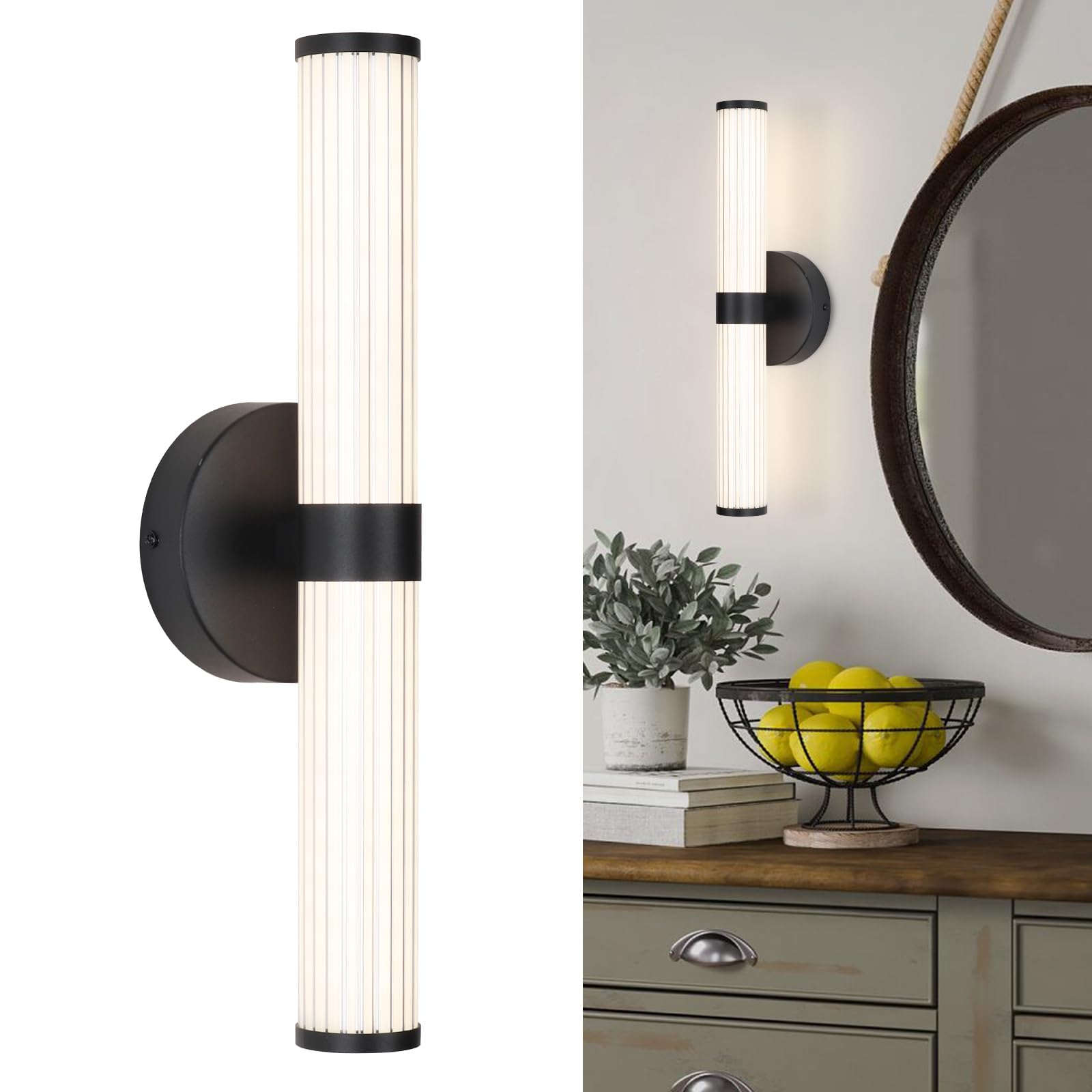 LED Wall Light - 42cm Black Neutral 4000K-image-3adba242-e9e3-44b4-a37f-9a2f47ca2b83-92043