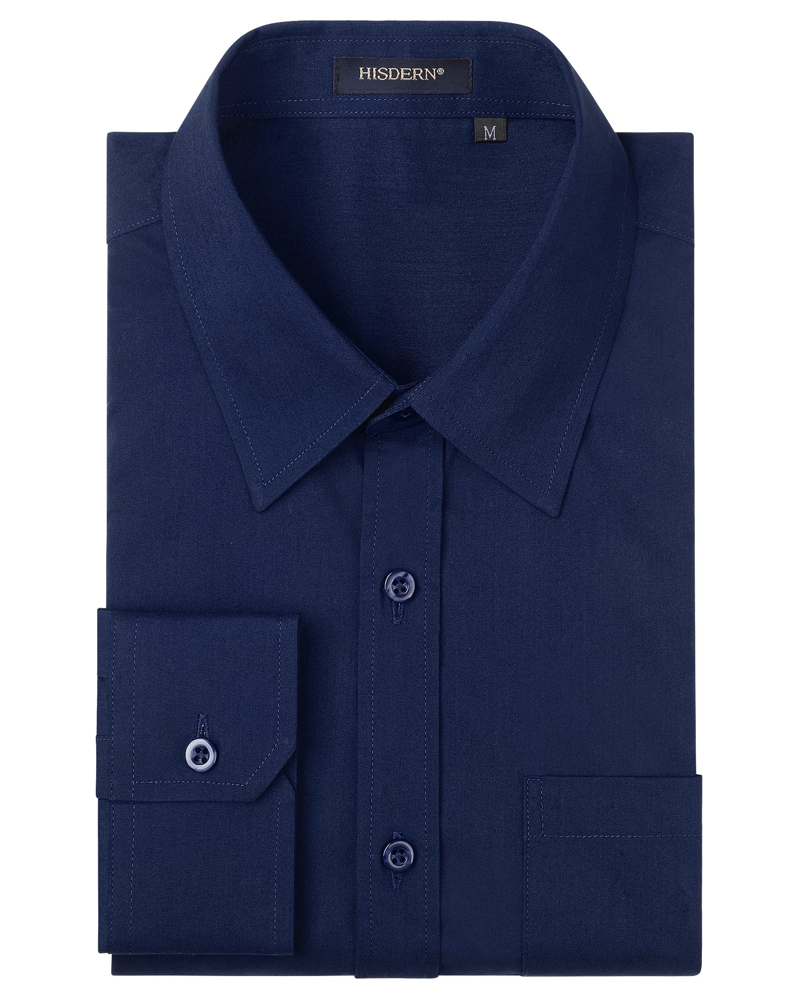 Men's Cotton Dress Shirt Slim Fit - Navy Blue S-image-4227232e-ed9d-4ebf-a0dc-f8c12ecde60a-103949