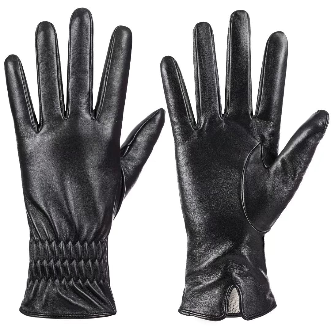 Women's Sheepskin Leather Gloves - Black L-image-a99039eb-bbd6-47dd-a274-c4ee7f285f4c-111881